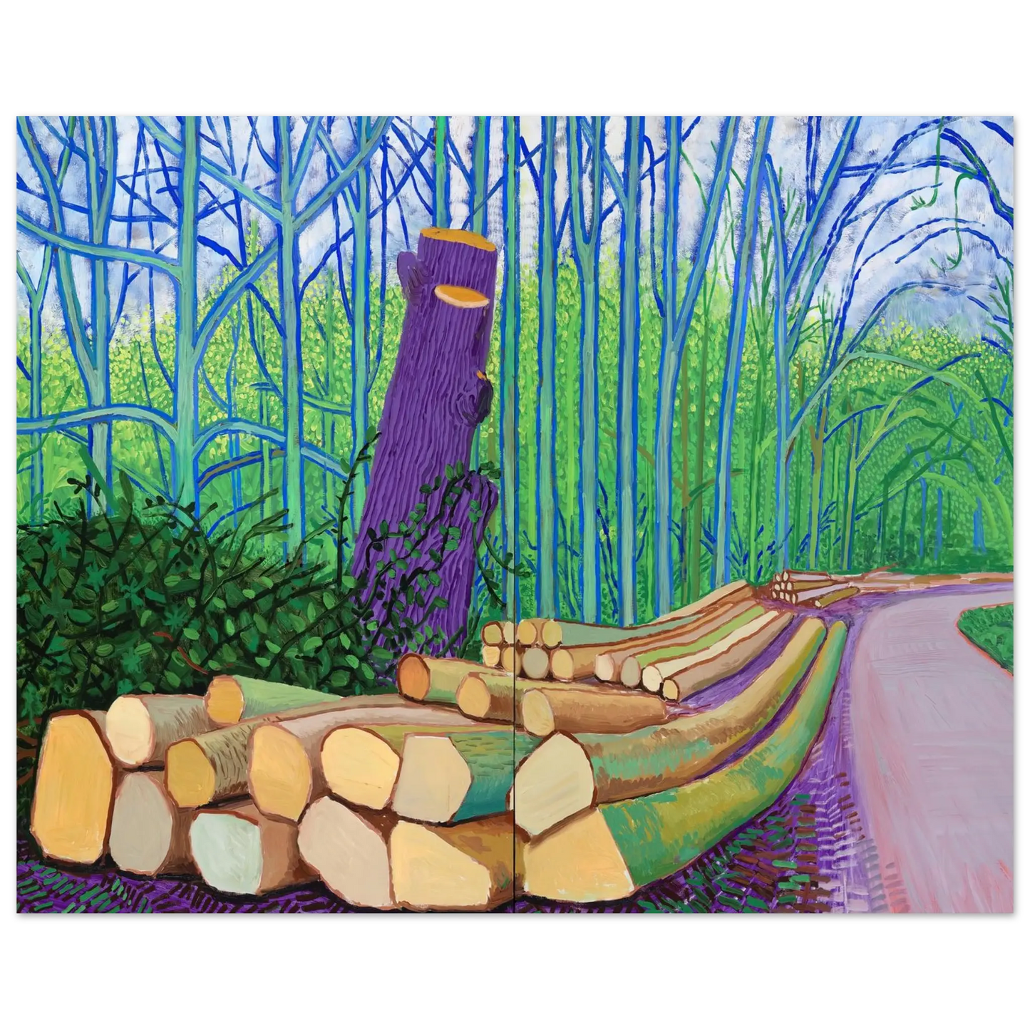David Hockney - David Hockney Wall art - 21x29.7 cm / 8x12" - Premium Wooden Framed Poster With Fine Art Paper - White frame
