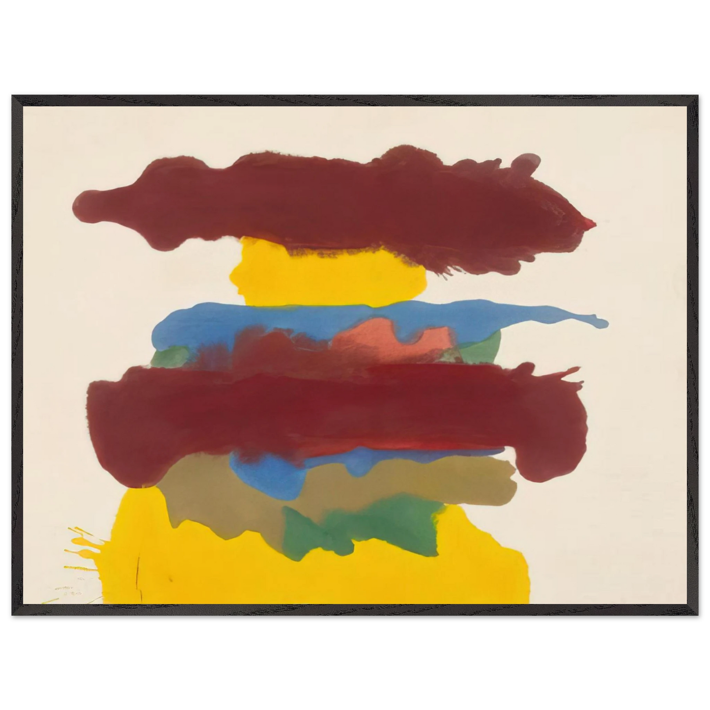 Helen Frankenthaler - Weather Change - 1963 Wall art - 21x29.7 cm / 8x12" - Premium Wooden Framed Poster With Fine Art Paper-canvas - Black frame