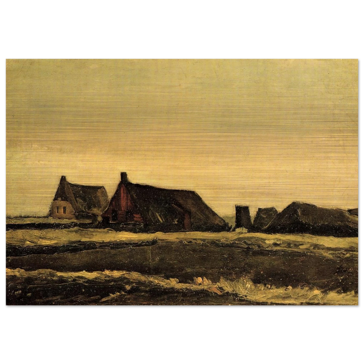 Cottages - Vincent van Gogh Brushed Aluminum Print - 70x100 cm / 28x40 inches | Vincent van Gogh Aluminum Print | Vincent van Gogh Prints