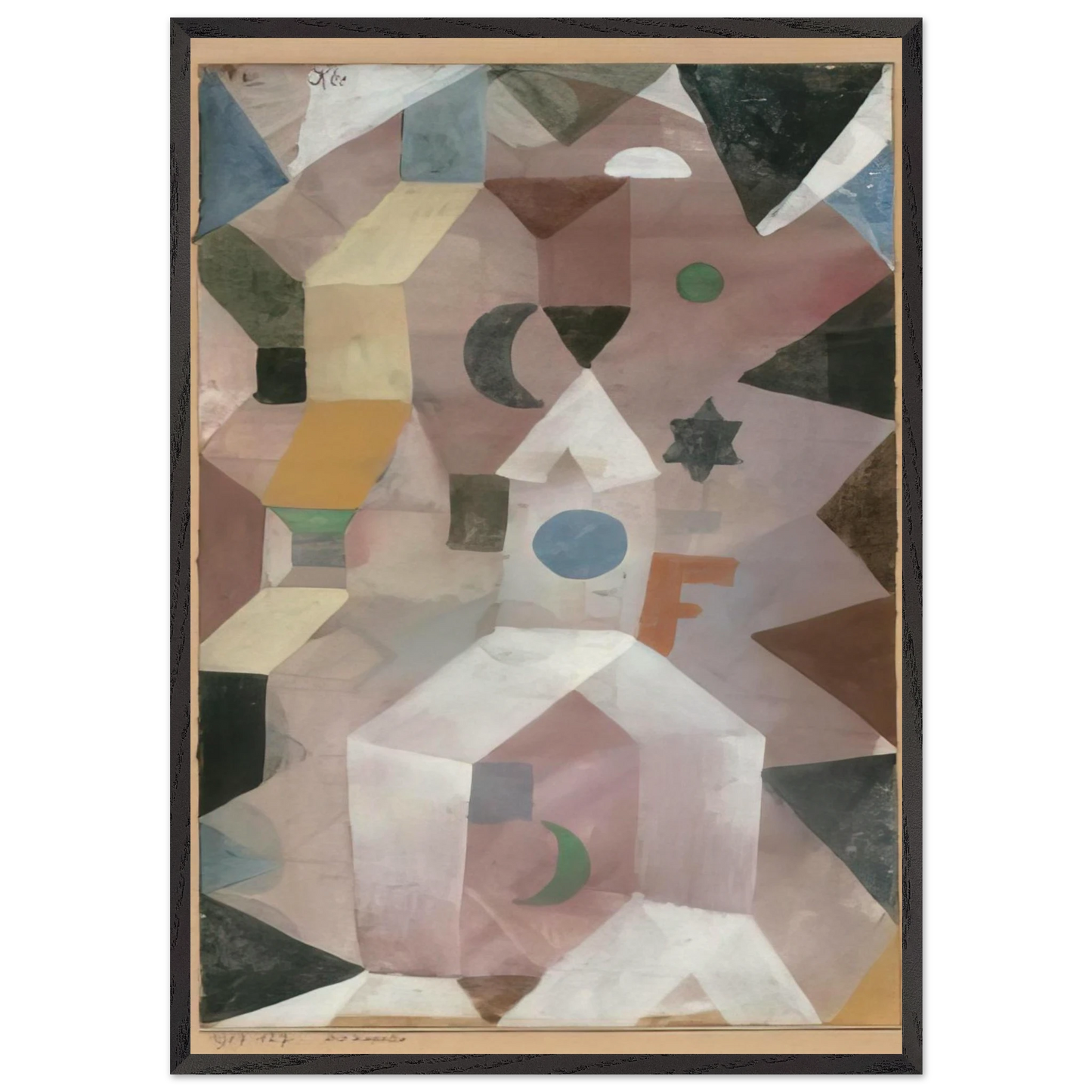 THE CHAPEL 1917 - Paul Klee 70x100 cm / 28x40 inches Framed Art Print – Black Wooden Frame