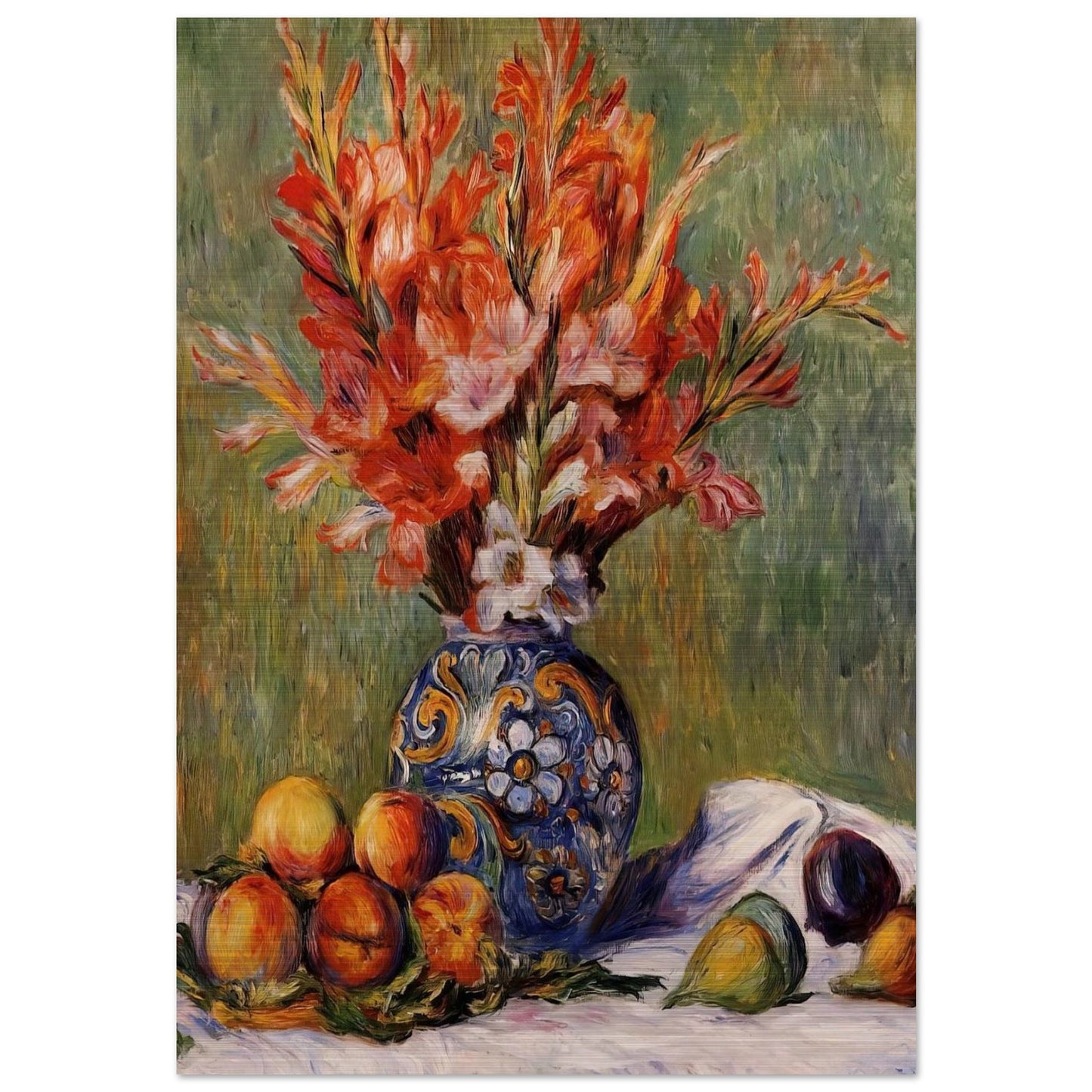Flowers and Fruit - Pierre-Auguste Renoir Brushed Aluminum Print - 70x100 cm / 28x40 inches | Pierre-Auguste Renoir Aluminum Print | Pierre-Auguste Renoir Prints