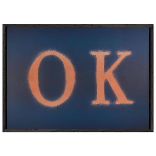 OK STATE I 1990 - Edward Ruscha 70x100 cm / 28x40 inches Framed Art Print – Black Wooden Frame