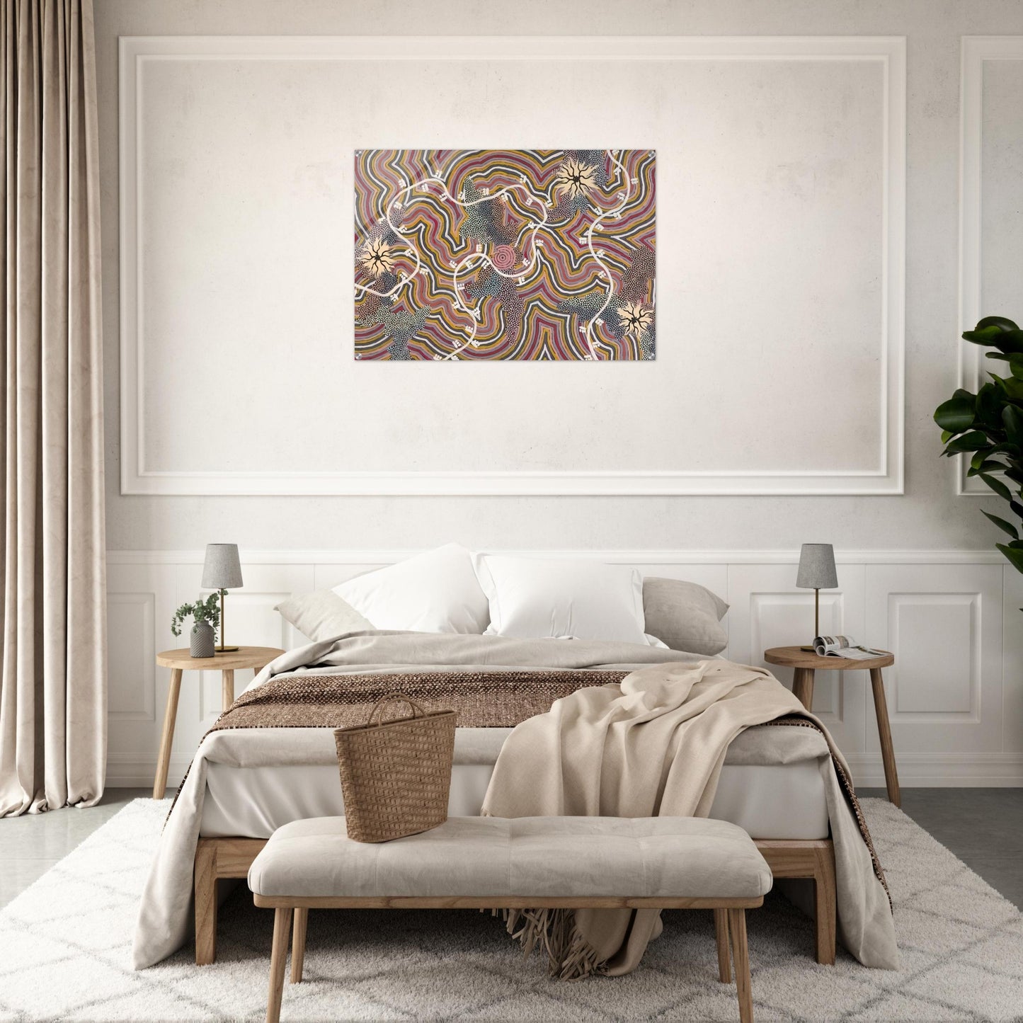 Possum Dreaming - 1996 - Clifford Possum Tjapaltjarri Acrylic Print - 70x100 cm / 28x40″ inches