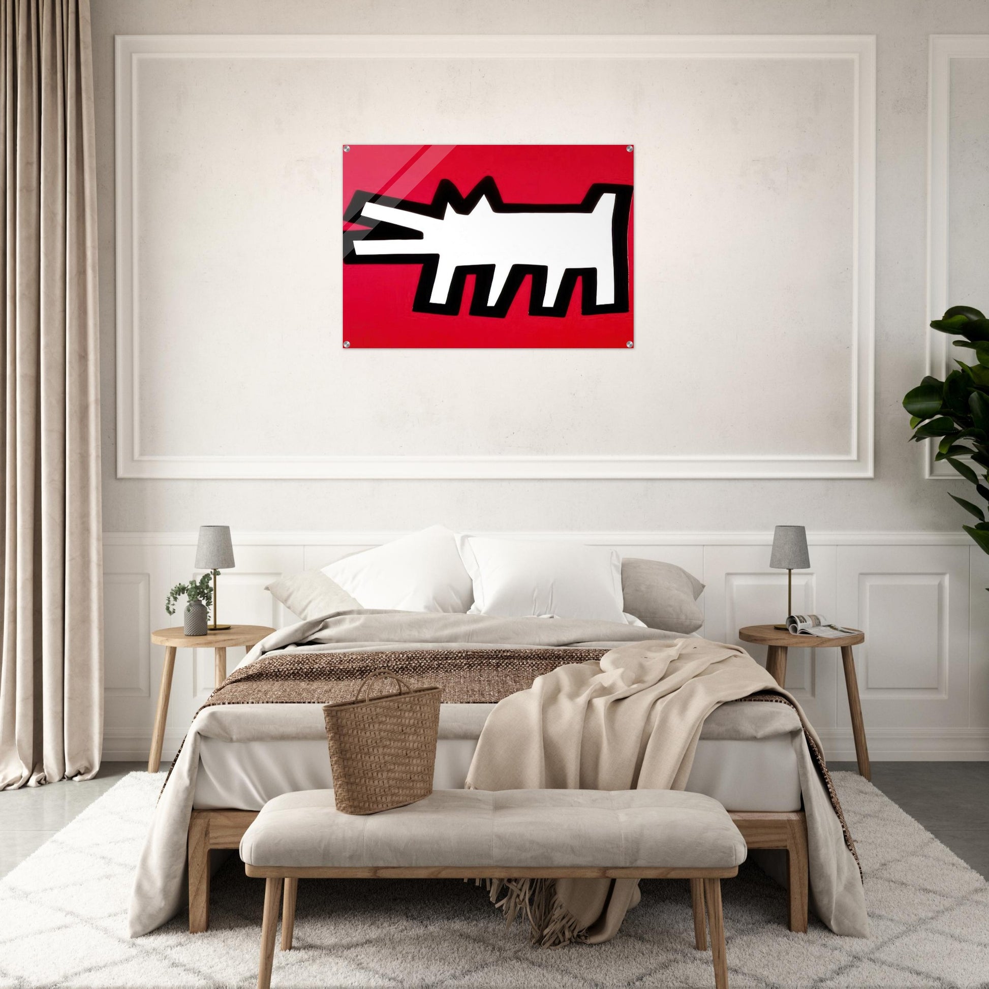 BARKING DOG 1990 - Keith Haring Acrylic Print - 70x100 cm / 28x40″ inches