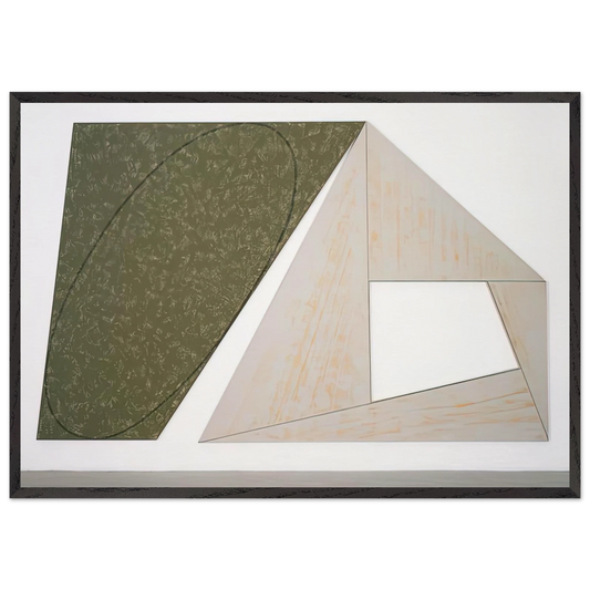 GREEN TILTED ELLIPSE GRAY FRAME 1989 - Robert Mangold 70x100 cm / 28x40 inches Framed Art Print – Black Wooden Frame