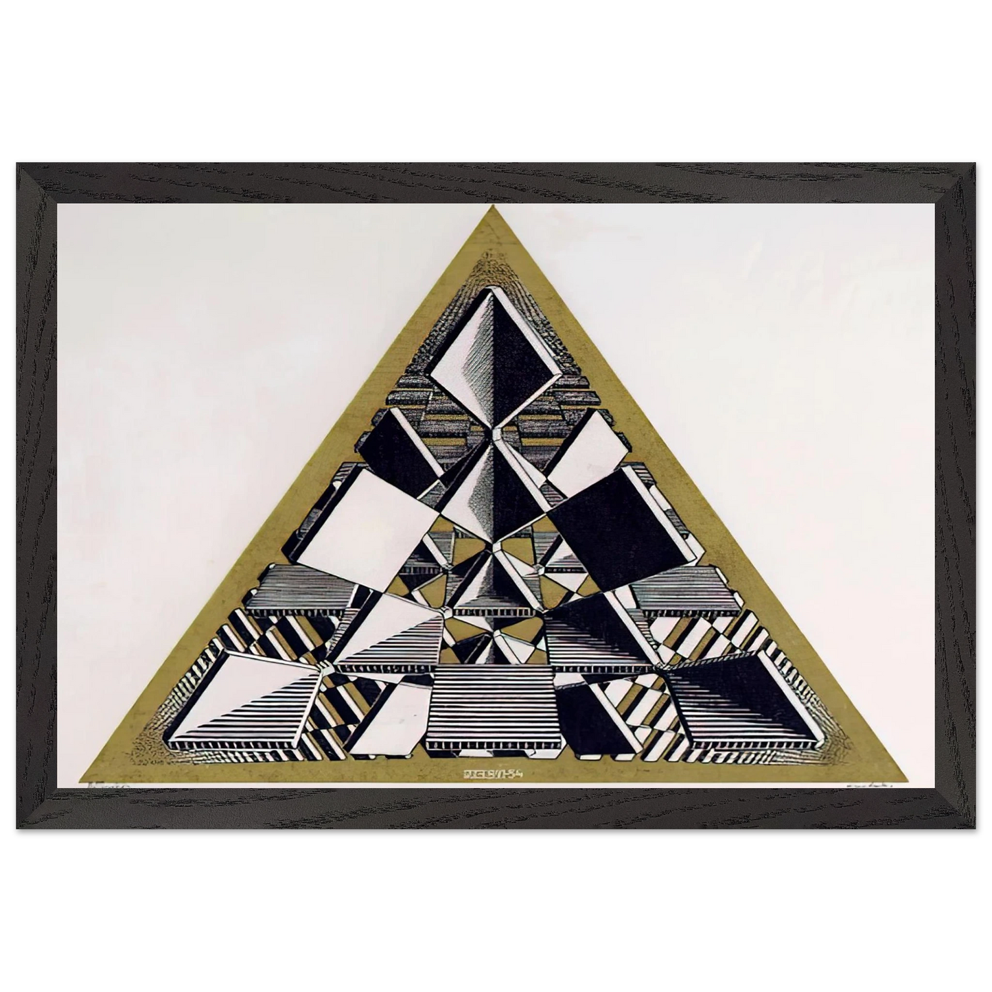 MC Escher - THREE INTERSECTING PLANES COLOUR Wall Art - 60x80 cm / 24x32 inches - Fine Art Poster-canvas - -