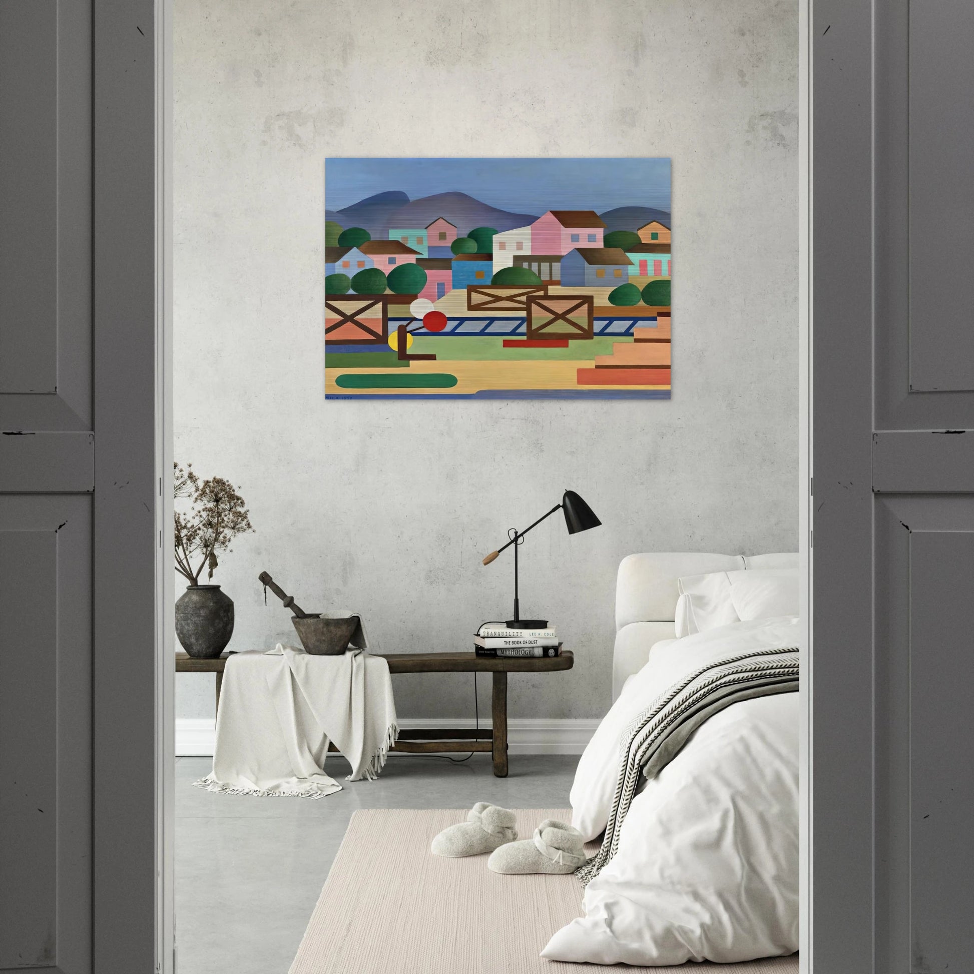 Level II Pass - Tarsila do Amaral Brushed Aluminum Print - 70x100 cm / 28x40 inches | Tarsila do Amaral Aluminum Print | Tarsila do Amaral Prints