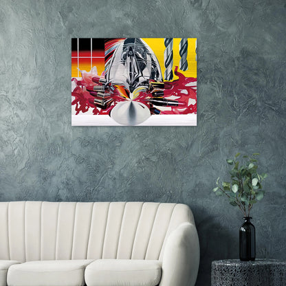 The Swimmer in the Econo-mist  painting 3  - James Rosenquist Brushed Aluminum Print - 70x100 cm / 28x40 inches | James Rosenquist Aluminum Print | James Rosenquist Prints