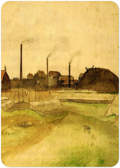 Coalmine in the Borinage By Vincent van Gogh Pack of 10 Post Cards | Vincent van Gogh Post Cards | A6 (10.5 x 14.8 cm) - 4.1 x 5.8 inches