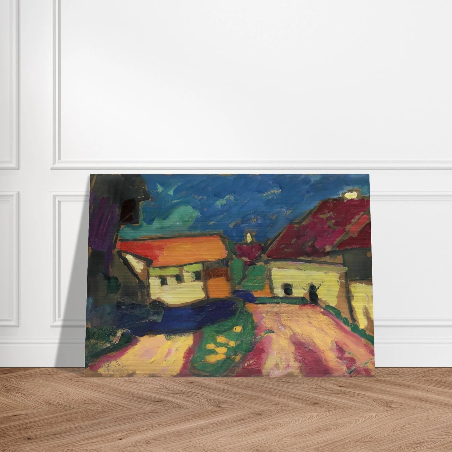 LANDSCHAFTSTUDIE DORFSTRASSE 1908 - Alexej von Jawlensky Brushed Aluminum Print - 70x100 cm / 28x40 inches | Alexej von Jawlensky Aluminum Print | Alexej von Jawlensky Prints