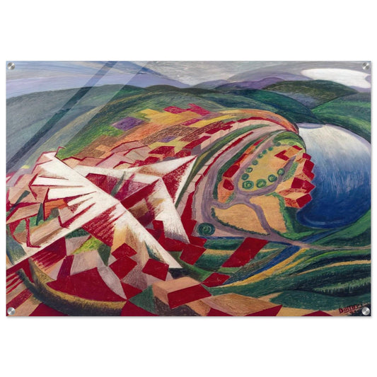 Volo su paese o Studio per A 300 Km sulla città - 1930 - Gerardo Dottori Acrylic Print - 70x100 cm / 28x40″ inches