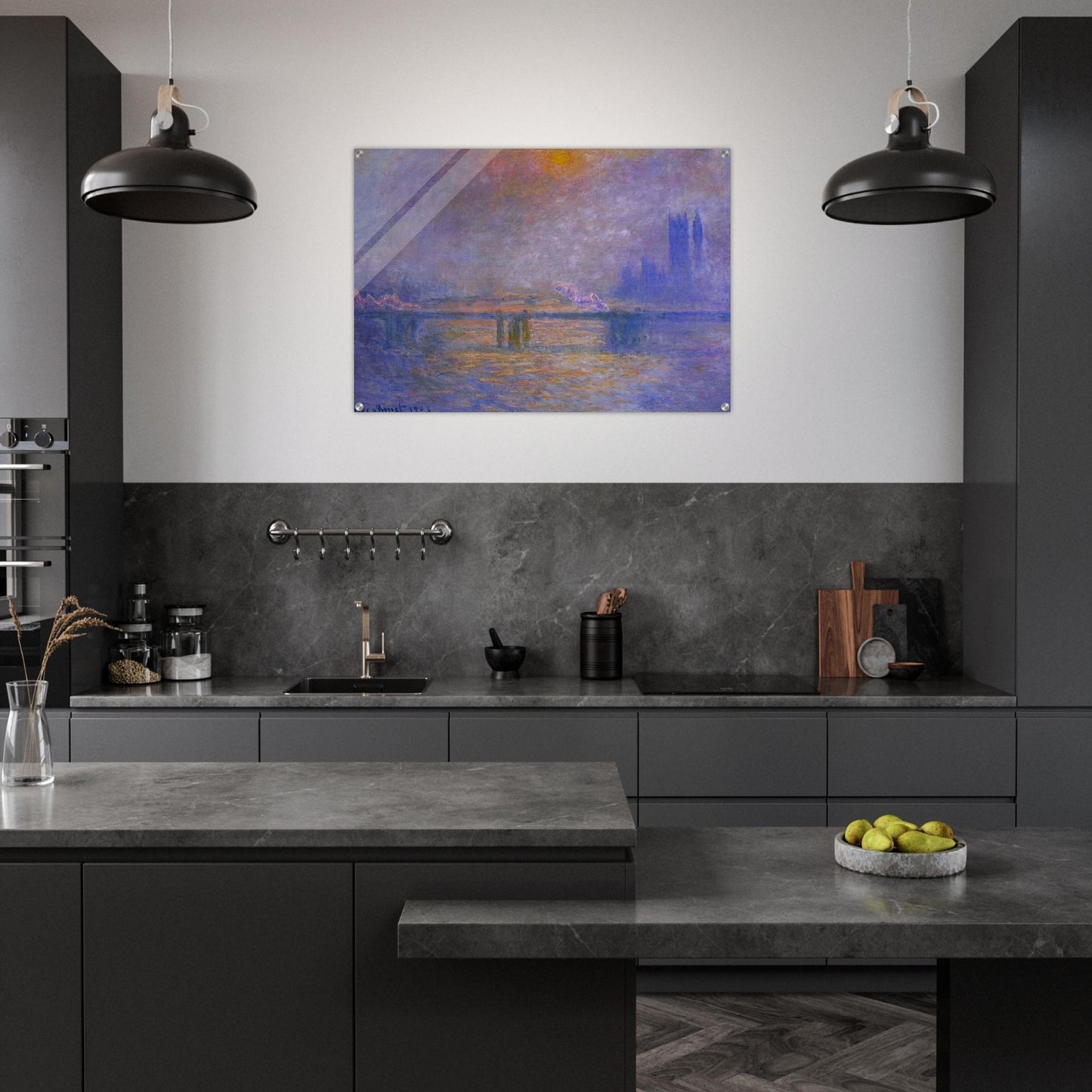 Charing Cross Bridge, The Thames 02 - claude monet Acrylic Print - 70x100 cm / 28x40″ inches | claude monet Wall Art | claude monet Prints