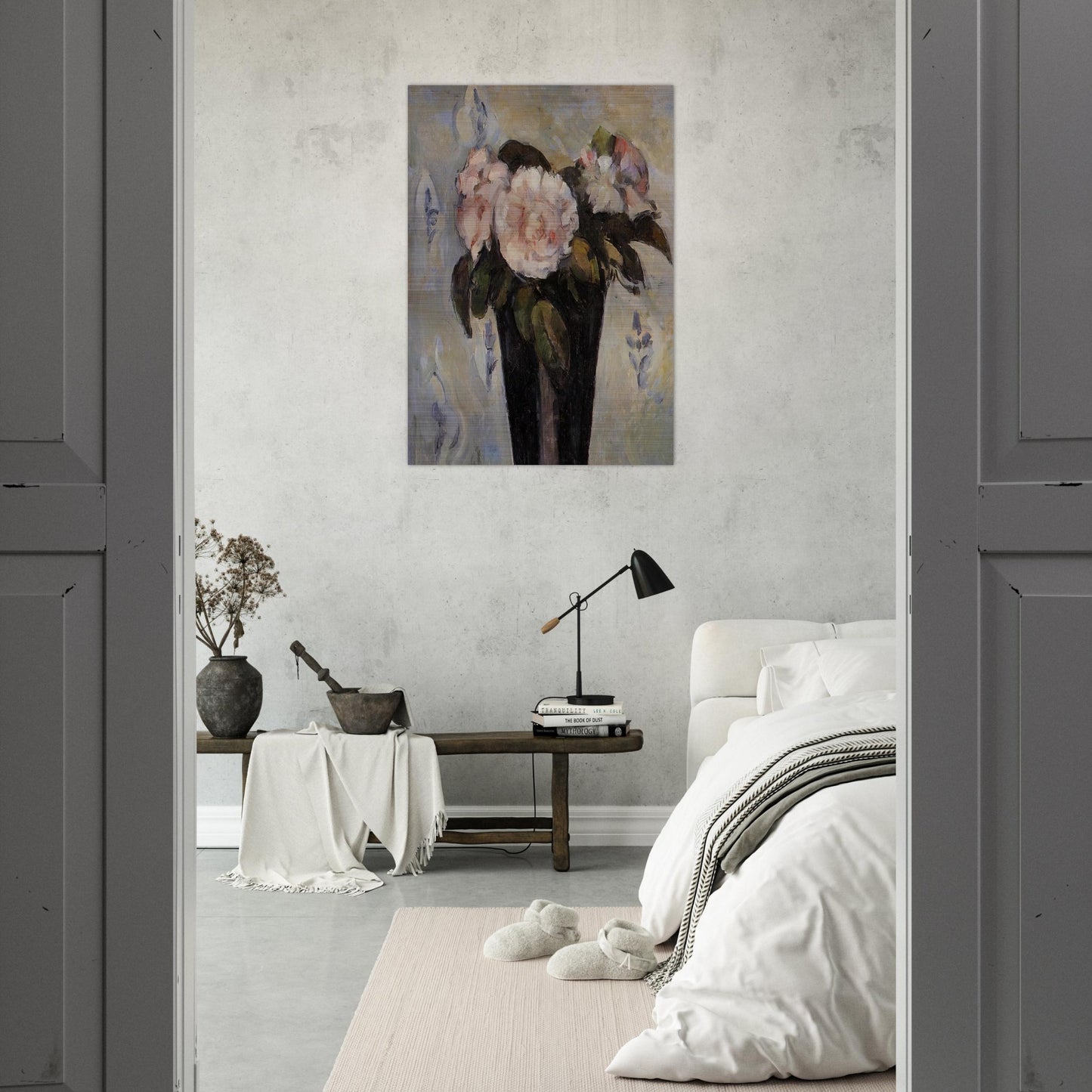 Dark Blue Vase - Paul Cézanne Brushed Aluminum Print - 70x100 cm / 28x40 inches | Paul Cézanne Aluminum Print | Paul Cézanne Prints