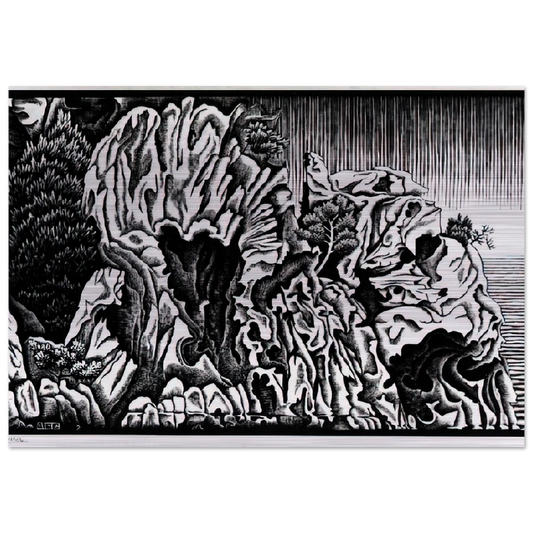 CALANCHE OF PIANA CORSICA FEBRUARY 1934 1934 - MC Escher Brushed Aluminum Print - 70x100 cm / 28x40 inches | MC Escher Aluminum Print | MC Escher Prints