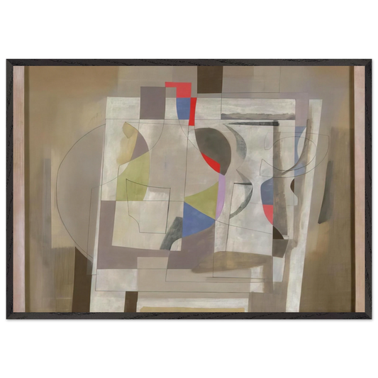Feb 2-54 - 1954 - Ben Nicholson 70x100 cm / 28x40 inches Framed Art Print – Black Wooden Frame