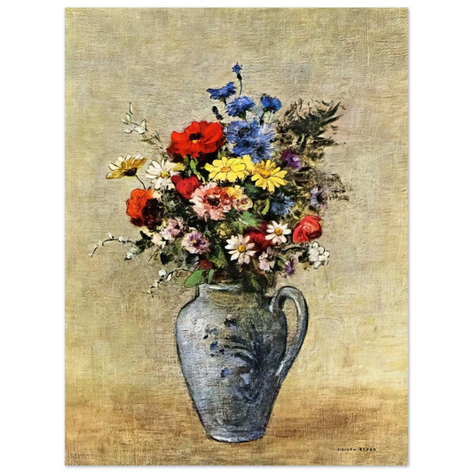 Odilon Redon - FLOWERS IN A VASE WITH ONE HANDLE  75x100 cm / 30x40inches Fine Art Poster