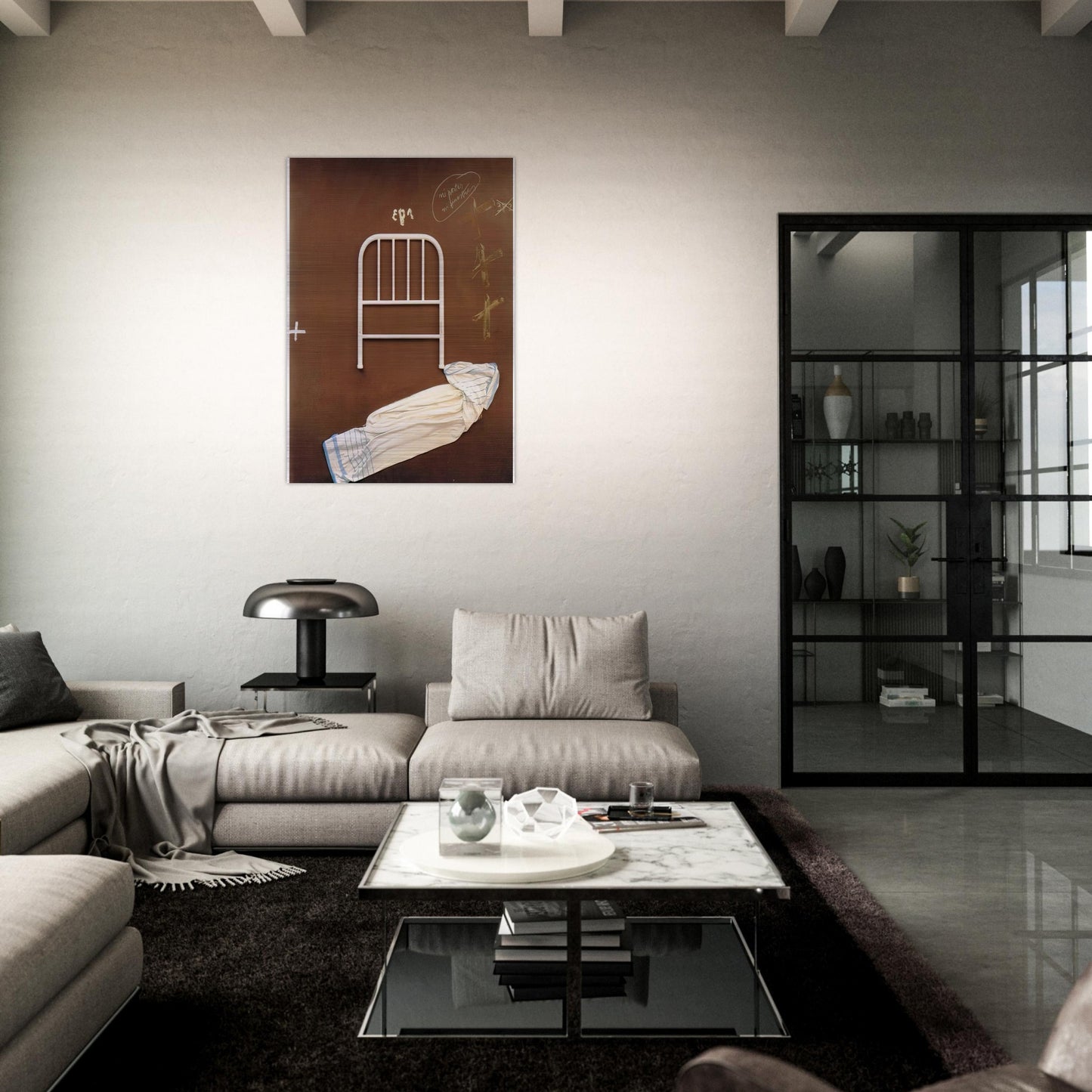 NO DOORS OR WINDOWS 1993 - Antoni Tapies Brushed Aluminum Print - 70x100 cm / 28x40 inches | Antoni Tapies Aluminum Print | Antoni Tapies Prints