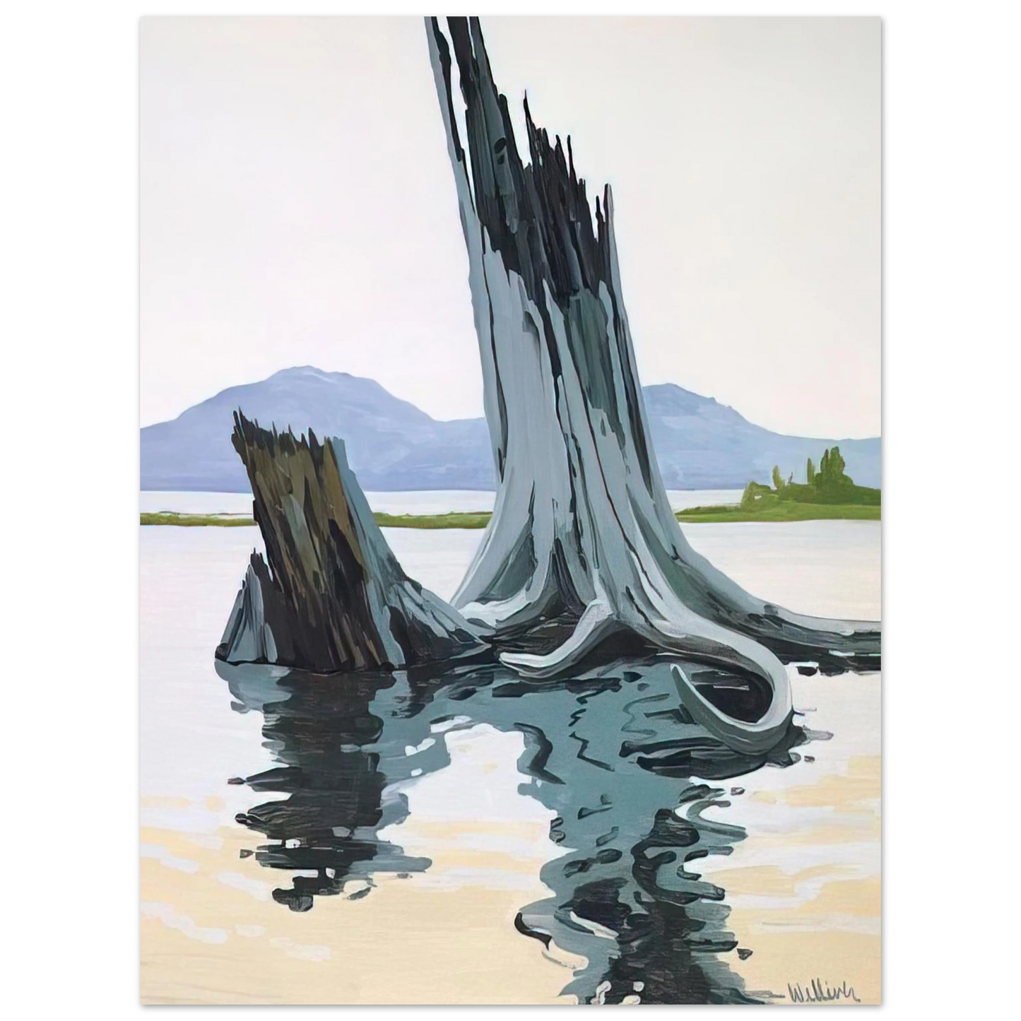 Neil Welliver - Stumps and Allagash - 1998  75x100 cm / 30x40inches Fine Art Poster