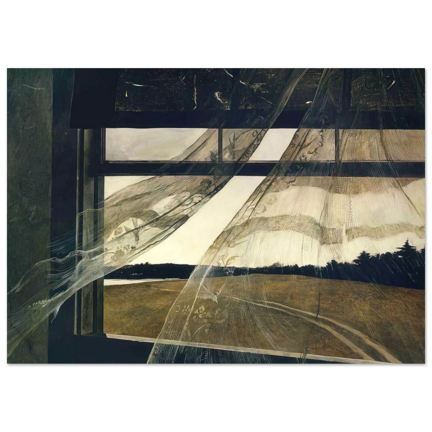 Andrew Wyeth - WIND FROM THE SEA 1947 Wall Art - 60x80 cm / 24x32 inches - Fine Art Poster-canvas - -