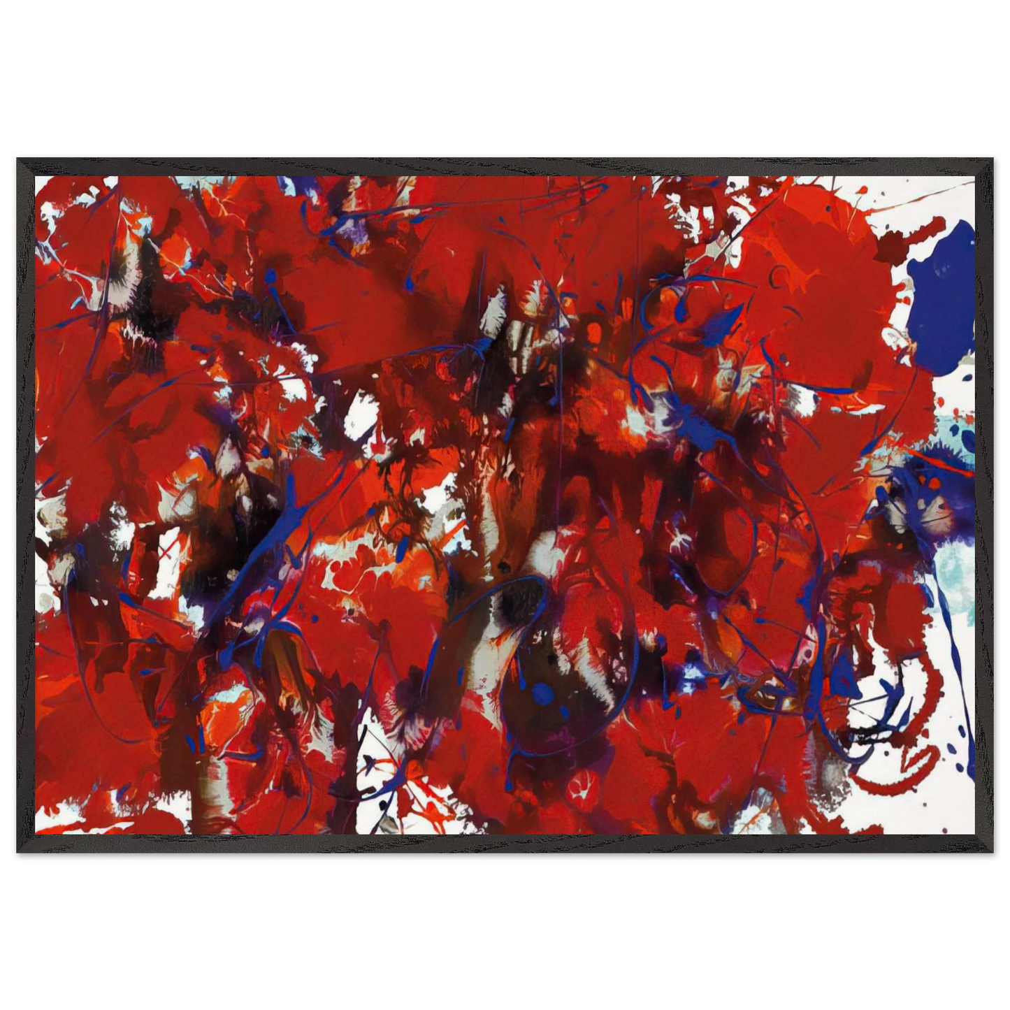 Untitled  SFP94-39  SFF 1714  - Sam Francis 70x100 cm / 28x40 inches Framed Art Print – Black Wooden Frame