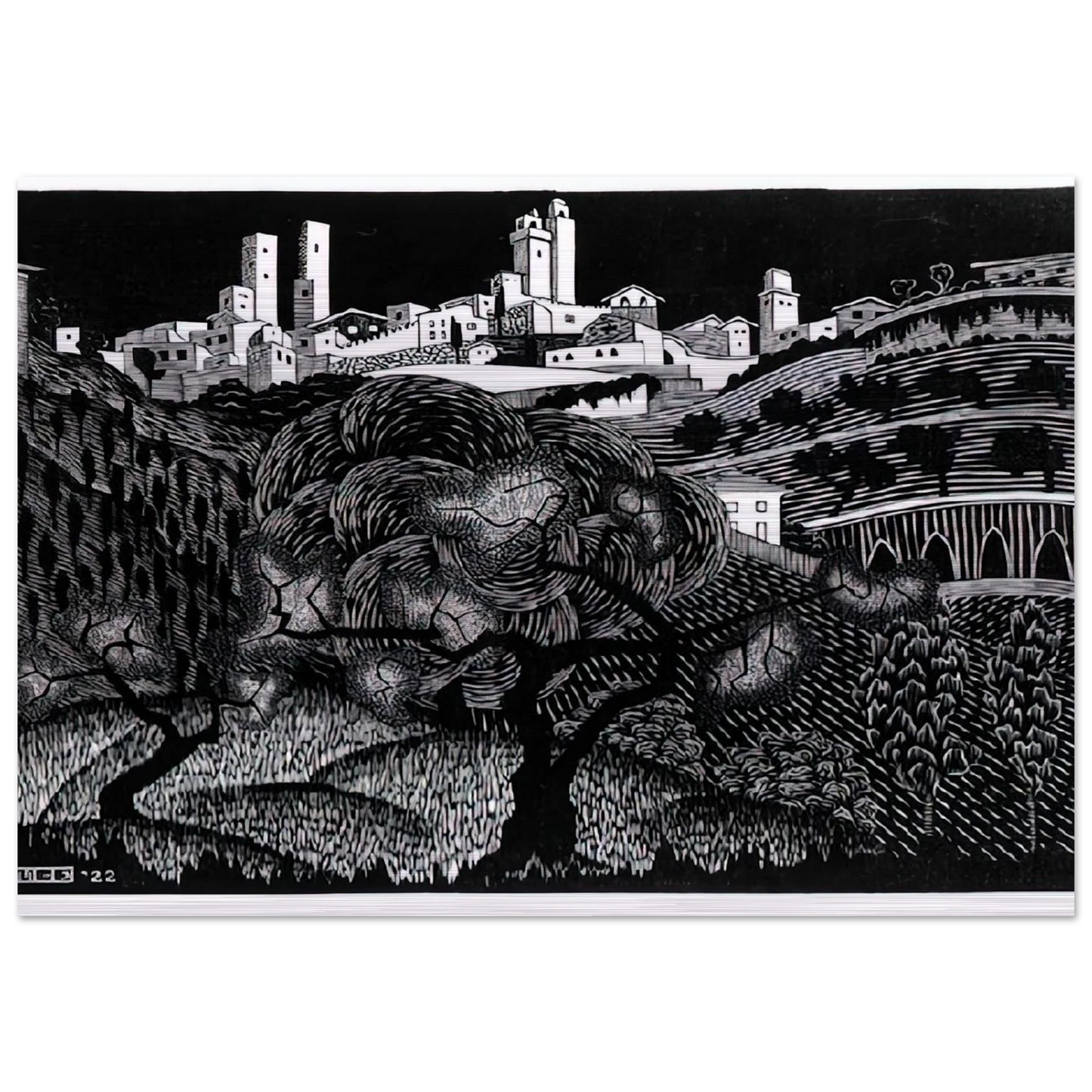 ESCHER (10) - MC Escher Brushed Aluminum Print - 70x100 cm / 28x40 inches | MC Escher Aluminum Print | MC Escher Prints
