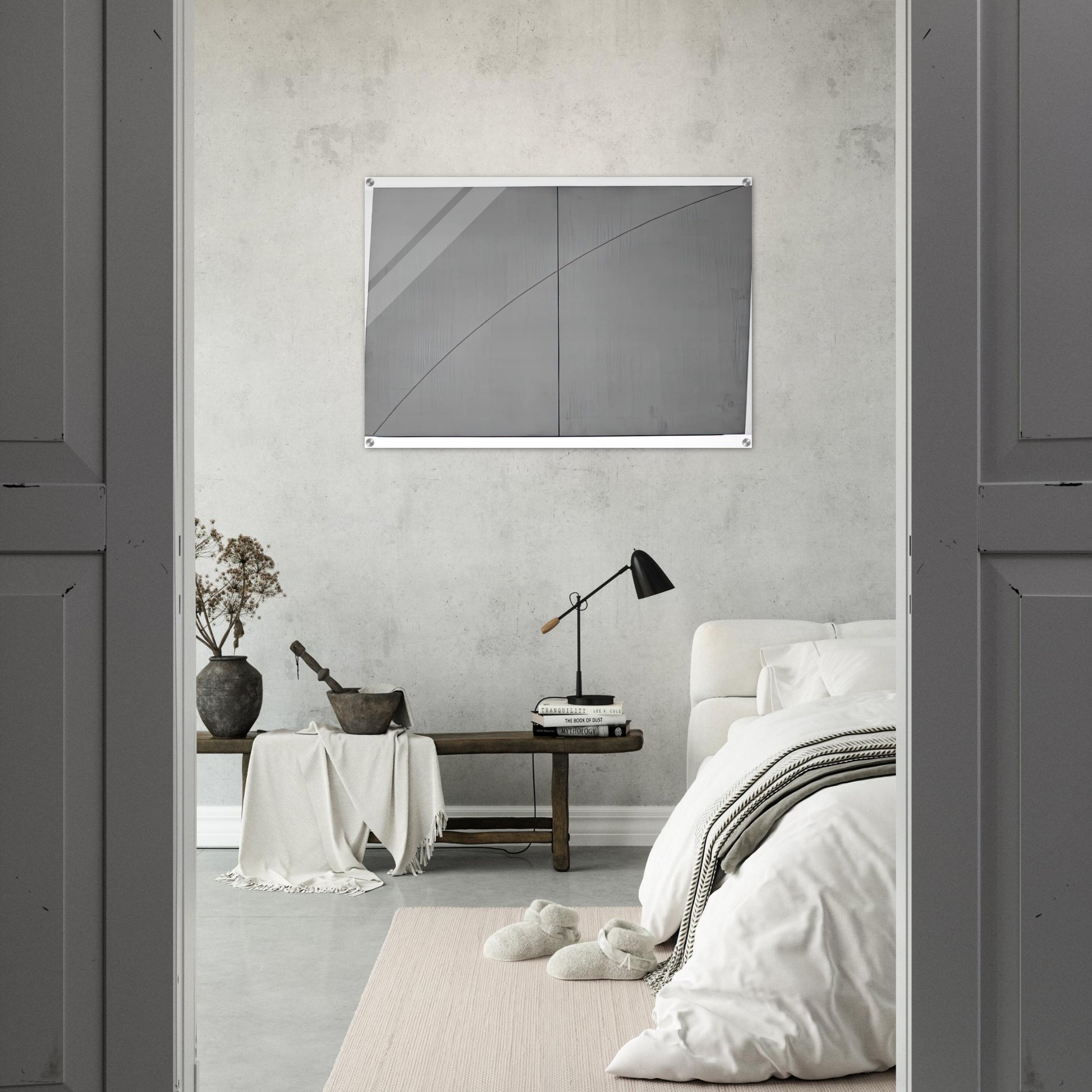 A CURVED LINE WITHIN TWO DISTORTED RECTANGLES 1978 - Robert Mangold Acrylic Print - 70x100 cm / 28x40″ inches