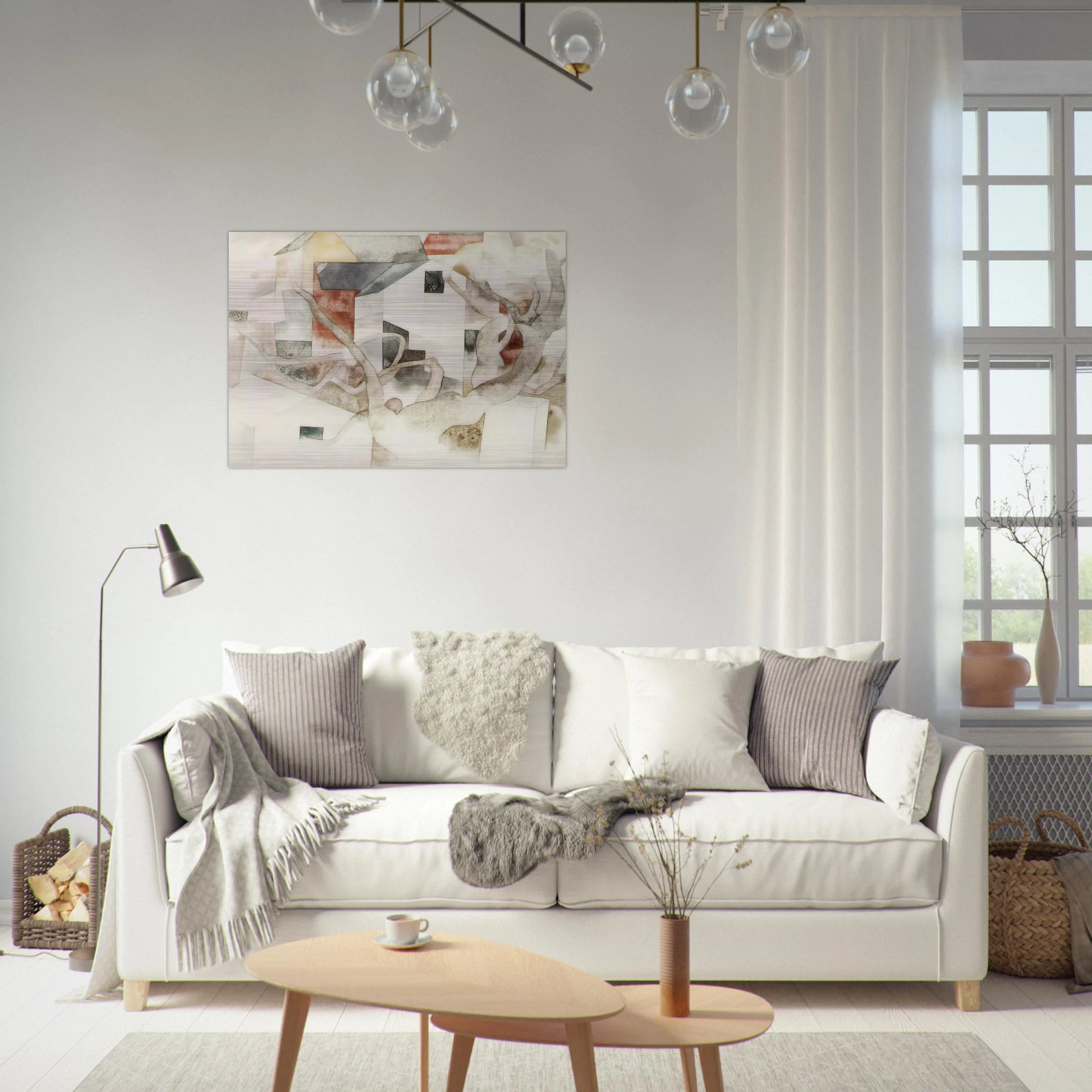 Trees and Barns Bermuda - 1917 - Charles Demuth Brushed Aluminum Print - 70x100 cm / 28x40 inches | Charles Demuth Aluminum Print | Charles Demuth Prints