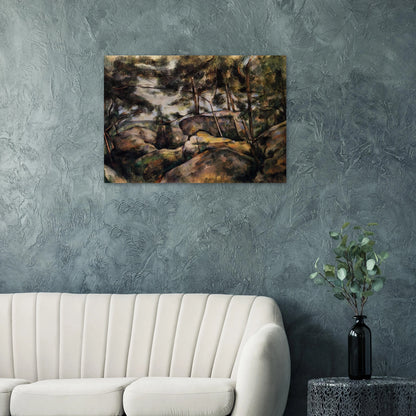 Rocks at Fountainebleau - Paul Cézanne Brushed Aluminum Print - 70x100 cm / 28x40 inches | Paul Cézanne Aluminum Print | Paul Cézanne Prints