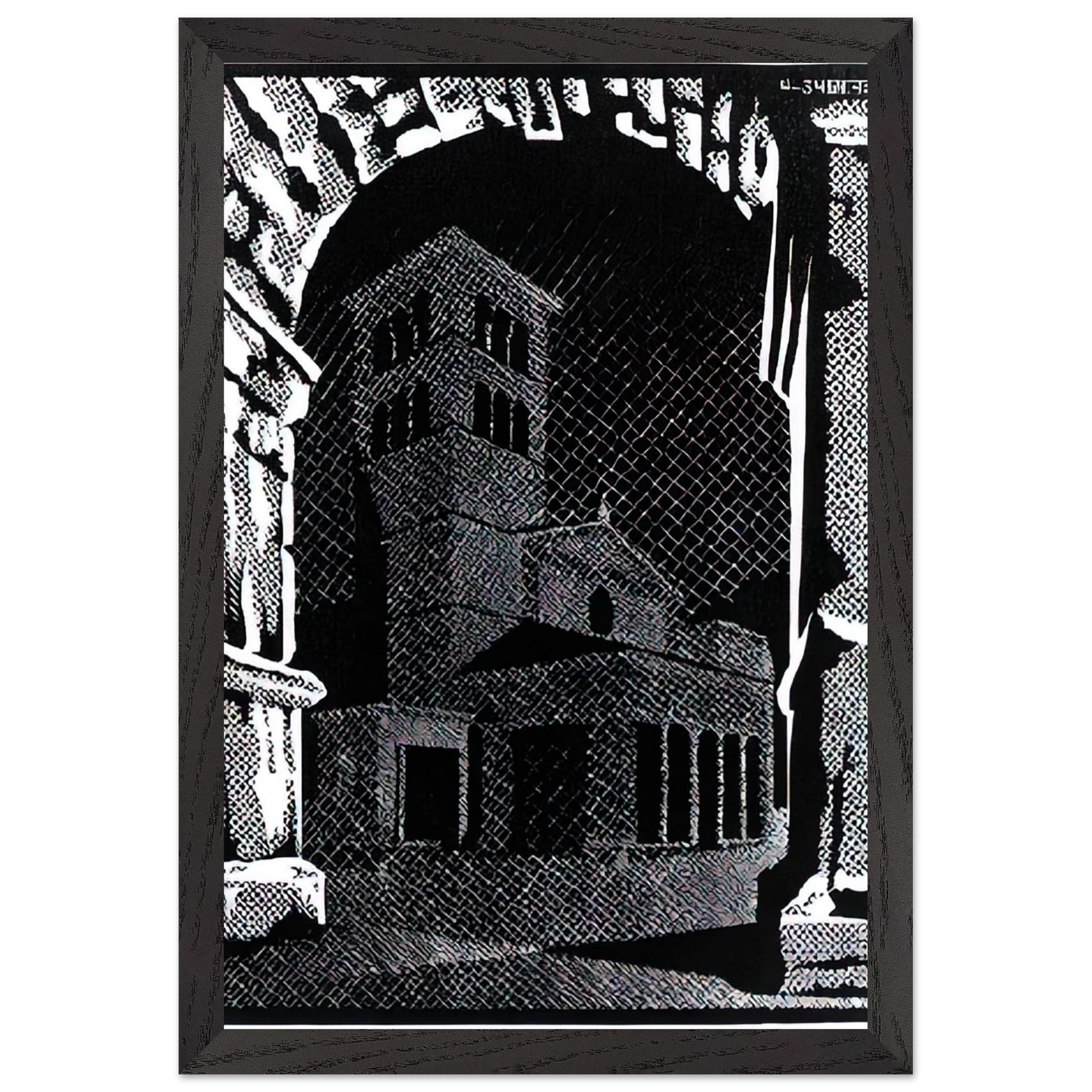 MC Escher - NOCTURNAL ROME 3 Wall Art - 60x80 cm / 24x32 inches - Fine Art Poster - -