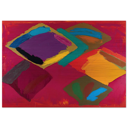 Tiger Walk 3.4.81 - 1981 - John Hoyland Brushed Aluminum Print - 70x100 cm / 28x40 inches | John Hoyland Aluminum Print | John Hoyland Prints