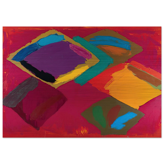 Tiger Walk 3.4.81 - 1981 - John Hoyland Brushed Aluminum Print - 70x100 cm / 28x40 inches | John Hoyland Aluminum Print | John Hoyland Prints