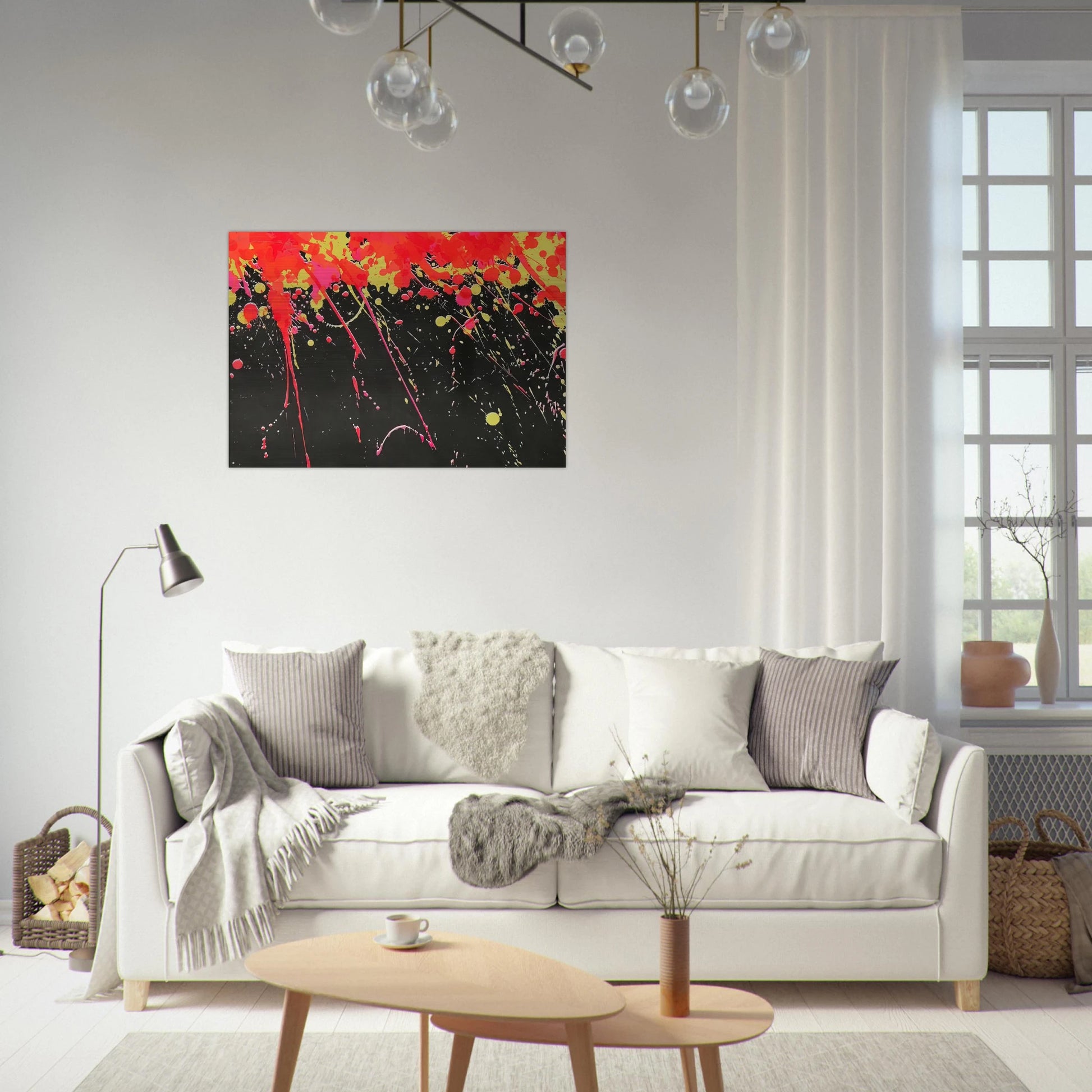 Fireworks - 1973 - Walasse Ting Brushed Aluminum Print - 70x100 cm / 28x40 inches | Walasse Ting Aluminum Print | Walasse Ting Prints