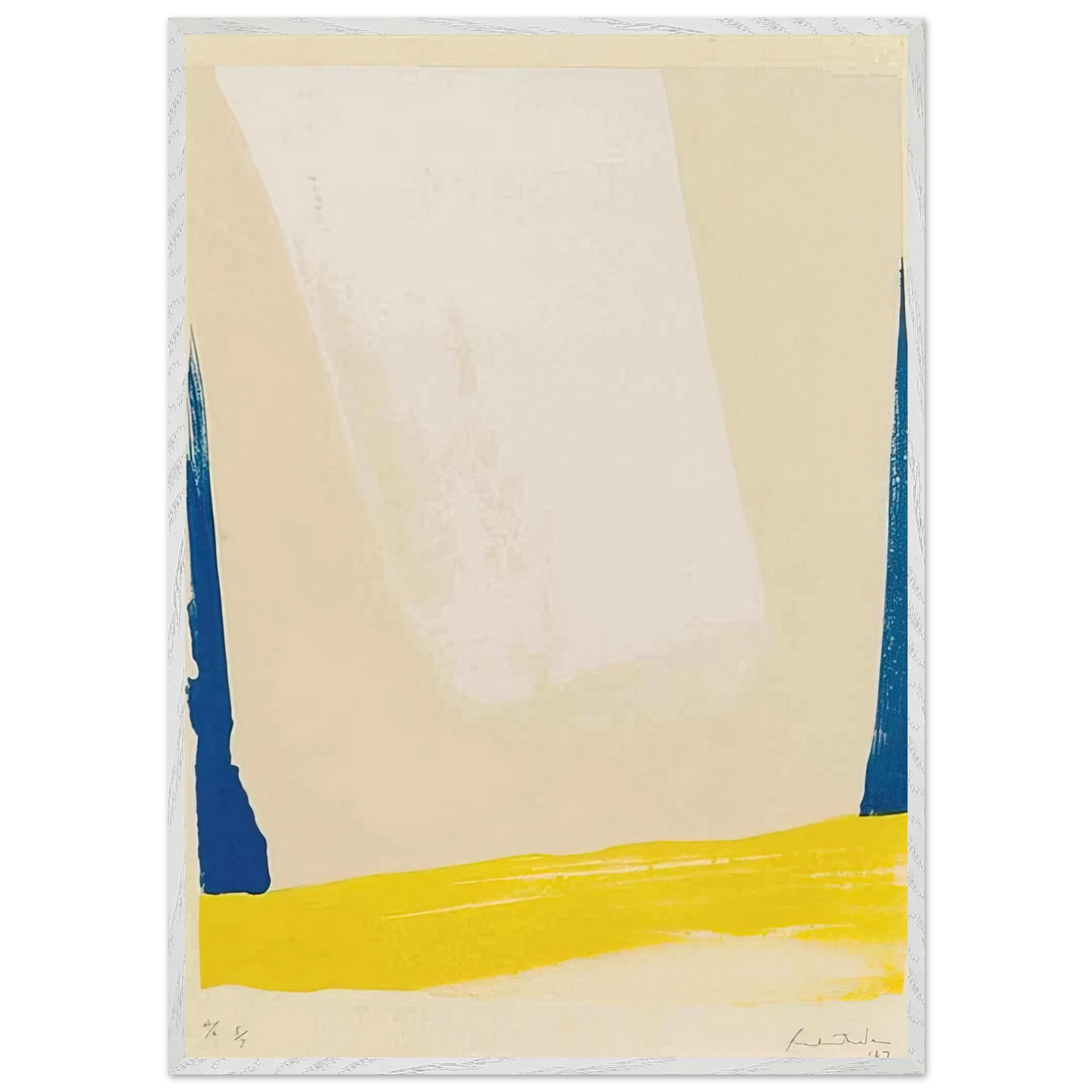 Helen Frankenthaler - White Portal - 1967 Wall art - A2 (42 x 59.4  cm) - Premium Wooden Framed Poster With Fine Art Paper-canvas - Wood frame