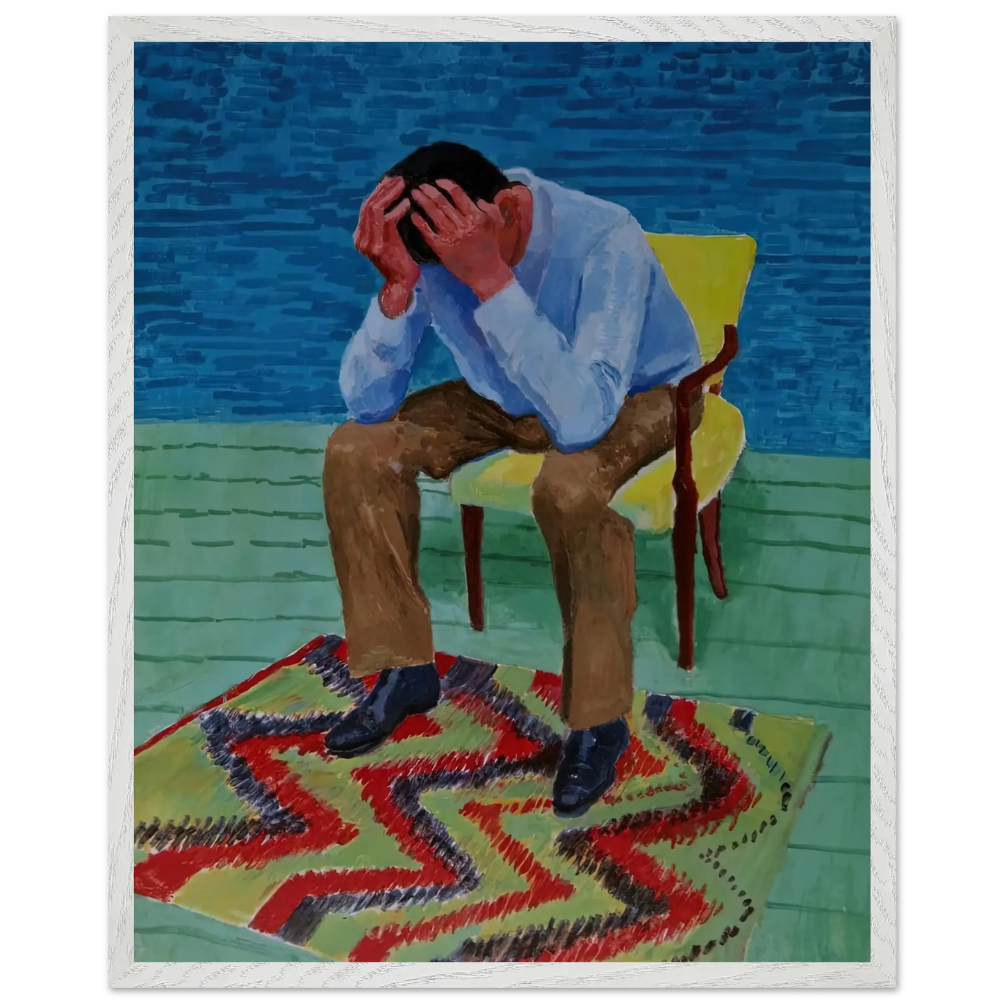 David Hockney - David Hockney Wall art - 28x43  cm / XL (11x17 Inches) - Premium Wooden Framed Poster With Fine Art Paper - Black frame