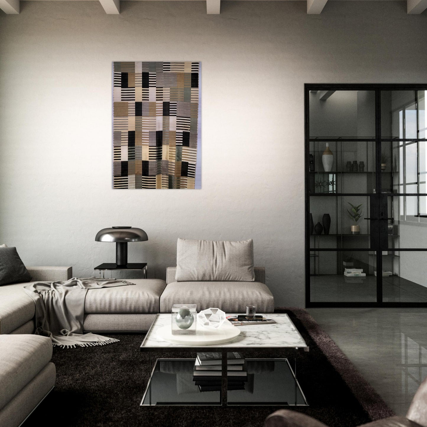 WALL HANGING 1926 - Anni Albers Brushed Aluminum Print - 70x100 cm / 28x40 inches | Anni Albers Aluminum Print | Anni Albers Prints