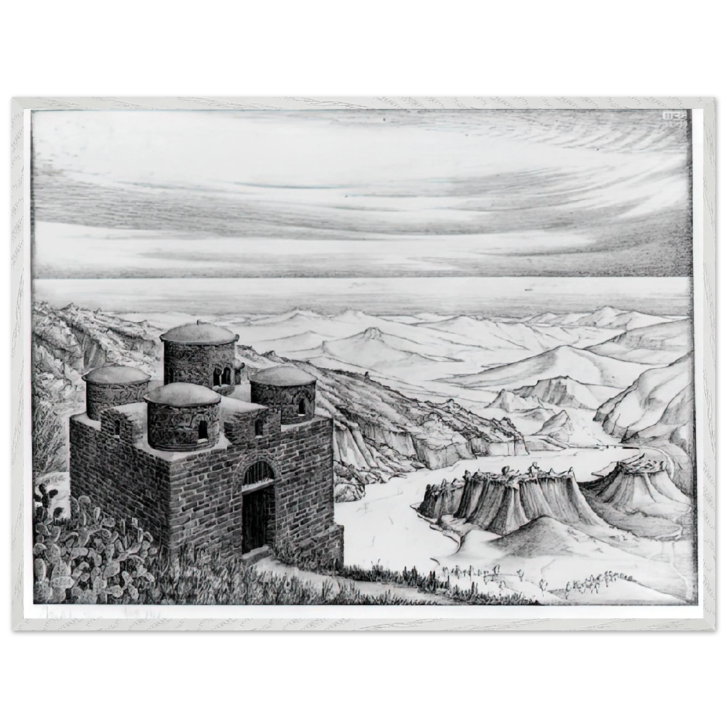 MC Escher - CATTOLICA OF STILO CALABRIA 1930 Wall Art - 30x40 cm / 12x16 inches - Fine Art Poster-canvas - -