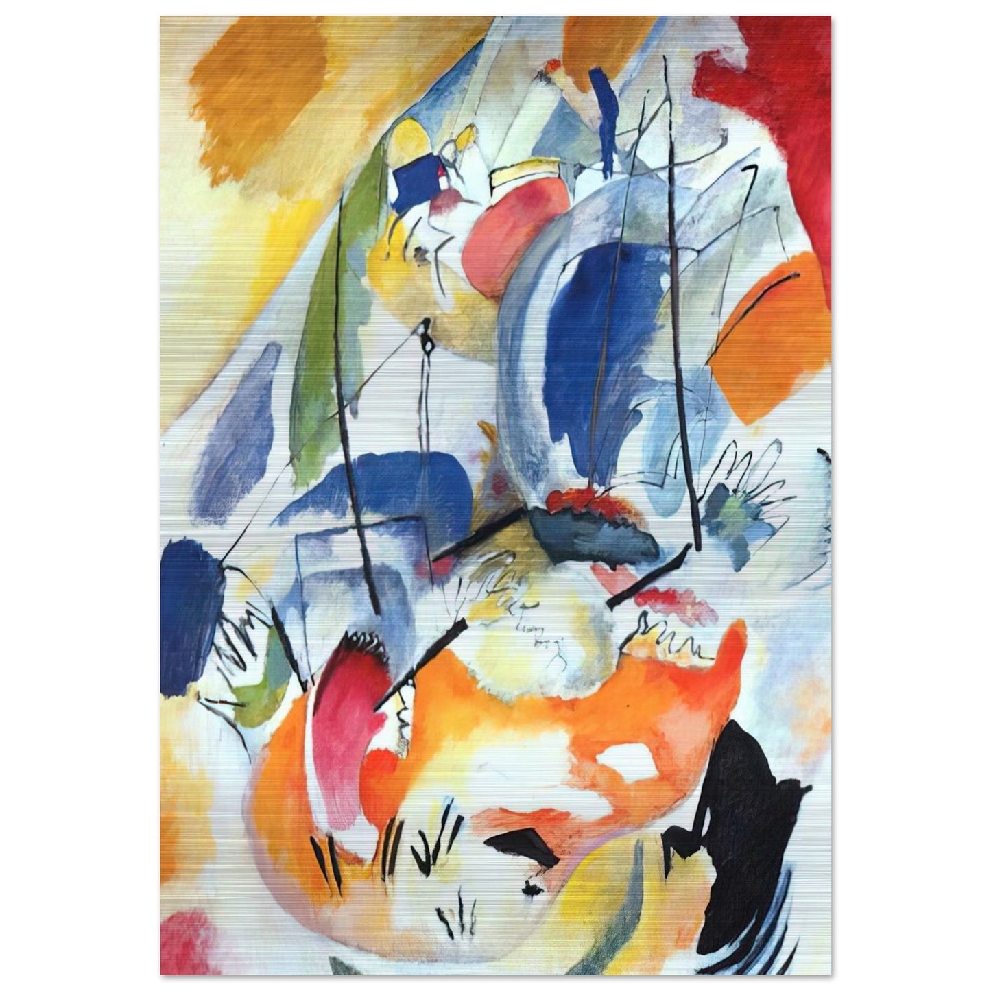 IMPROVISATION 31 SEA BATTLE 1913 - Wassily Kandinsky Brushed Aluminum Print - 70x100 cm / 28x40 inches | Wassily Kandinsky Aluminum Print | Wassily Kandinsky Prints