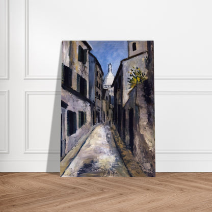 SAINT RUSTIQUE STREET - Maurice Utrillo Brushed Aluminum Print - 70x100 cm / 28x40 inches | Maurice Utrillo Aluminum Print | Maurice Utrillo Prints