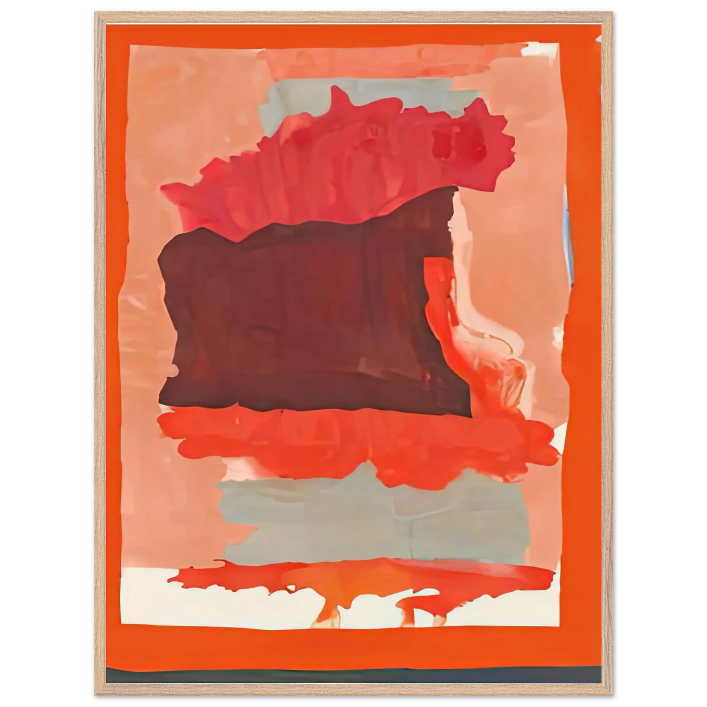 Helen Frankenthaler - Cape Orange, 1964- Wall Art - 21x29.7 cm / 8x12" - Premium Wooden Framed Poster With Fine Art Paper-canvas - Black frame