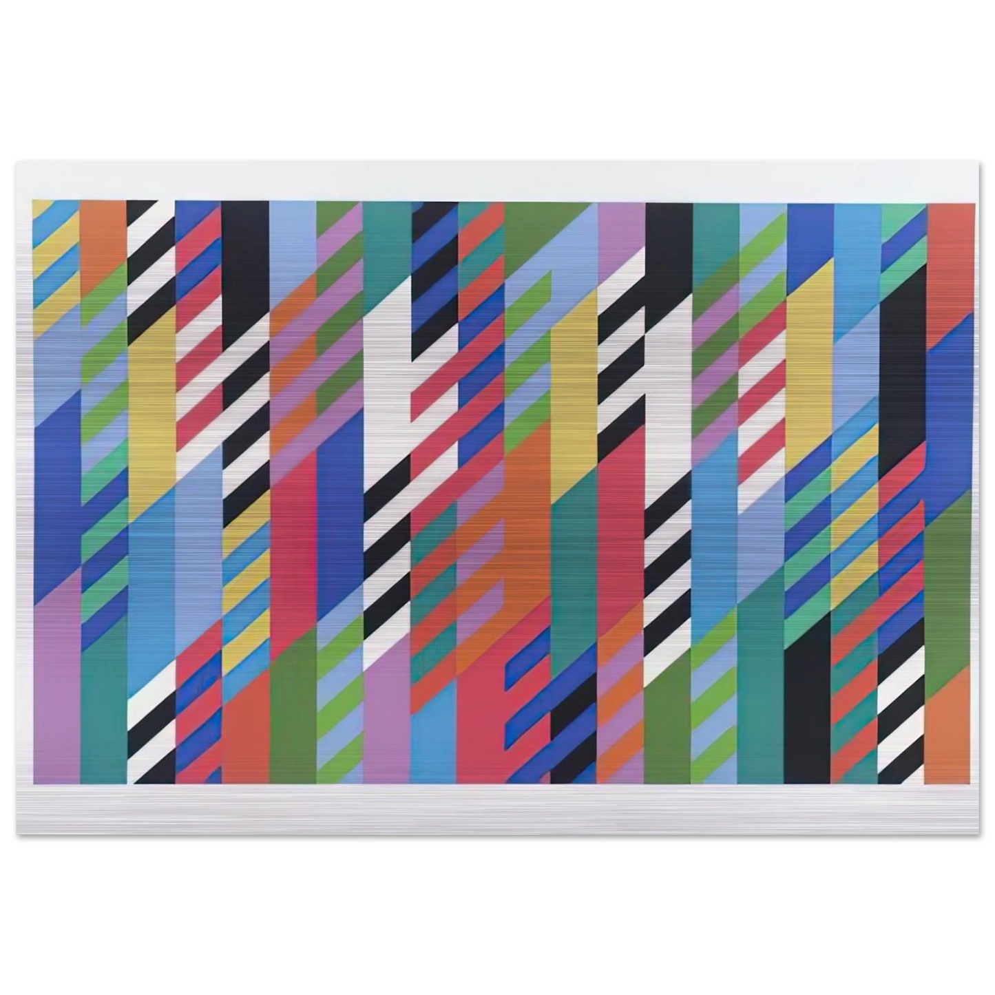 FETE 1989 - Bridget Riley Brushed Aluminum Print - 70x100 cm / 28x40 inches | Bridget Riley Aluminum Print | Bridget Riley Prints