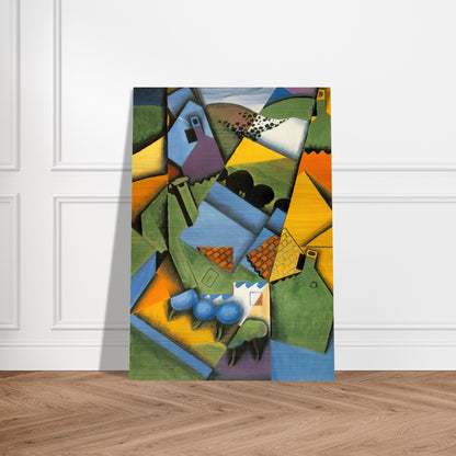 LANDSCAPE WITH HOUSE AT CERET 1913 - Juan Gris Brushed Aluminum Print - 70x100 cm / 28x40 inches | Juan Gris Aluminum Print | Juan Gris Prints