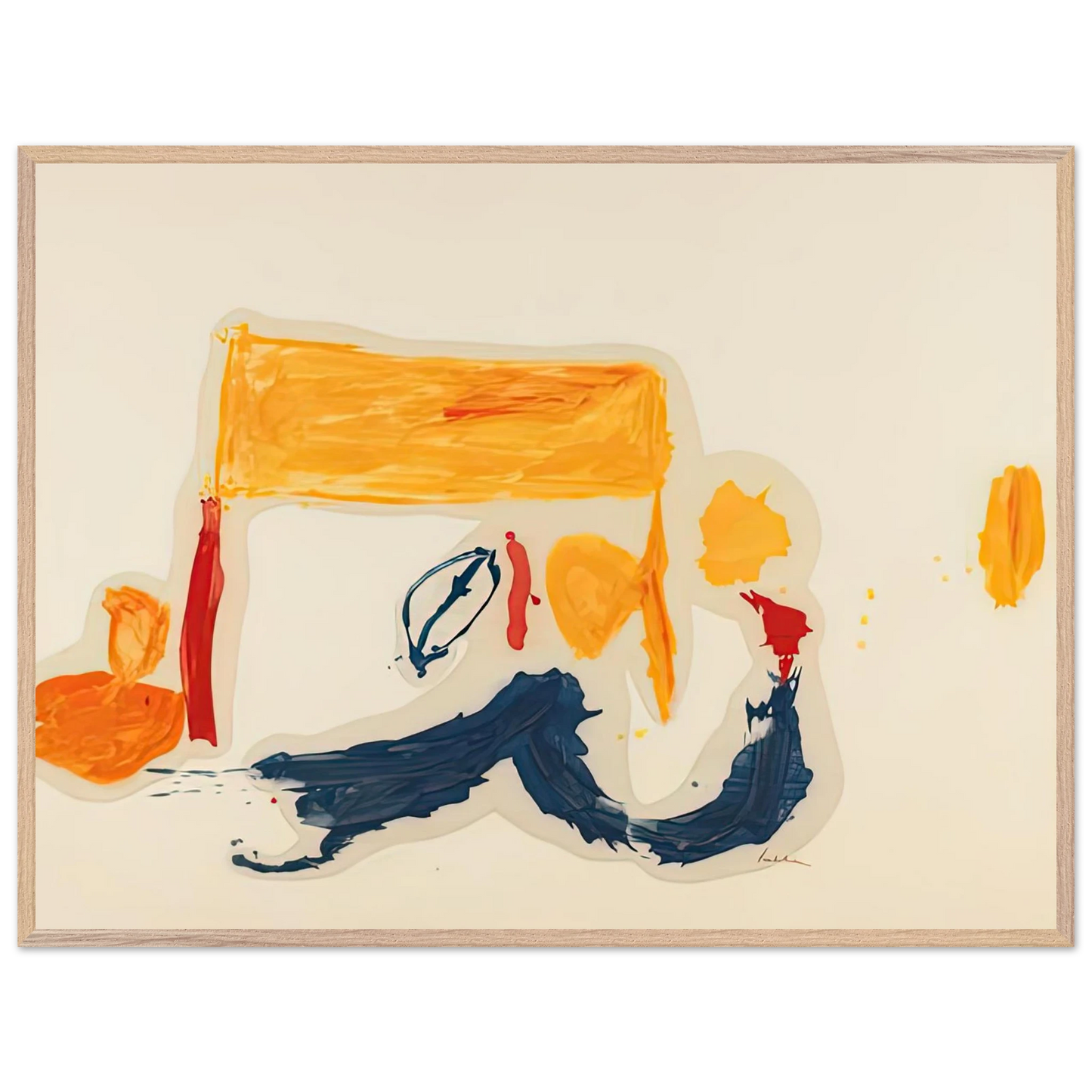 Helen Frankenthaler - Yellow Games, 1962- Wall Art - 30x40 cm / 12x16 inches - Premium Wooden Framed Poster With Fine Art Paper-canvas - White frame