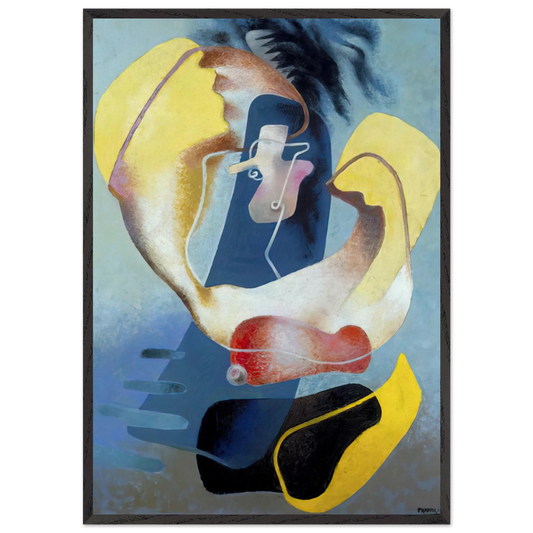 FIGURA NELLO SPAZIO I 1937 - Enrico Prampolini 70x100 cm / 28x40 inches Framed Art Print – Black Wooden Frame