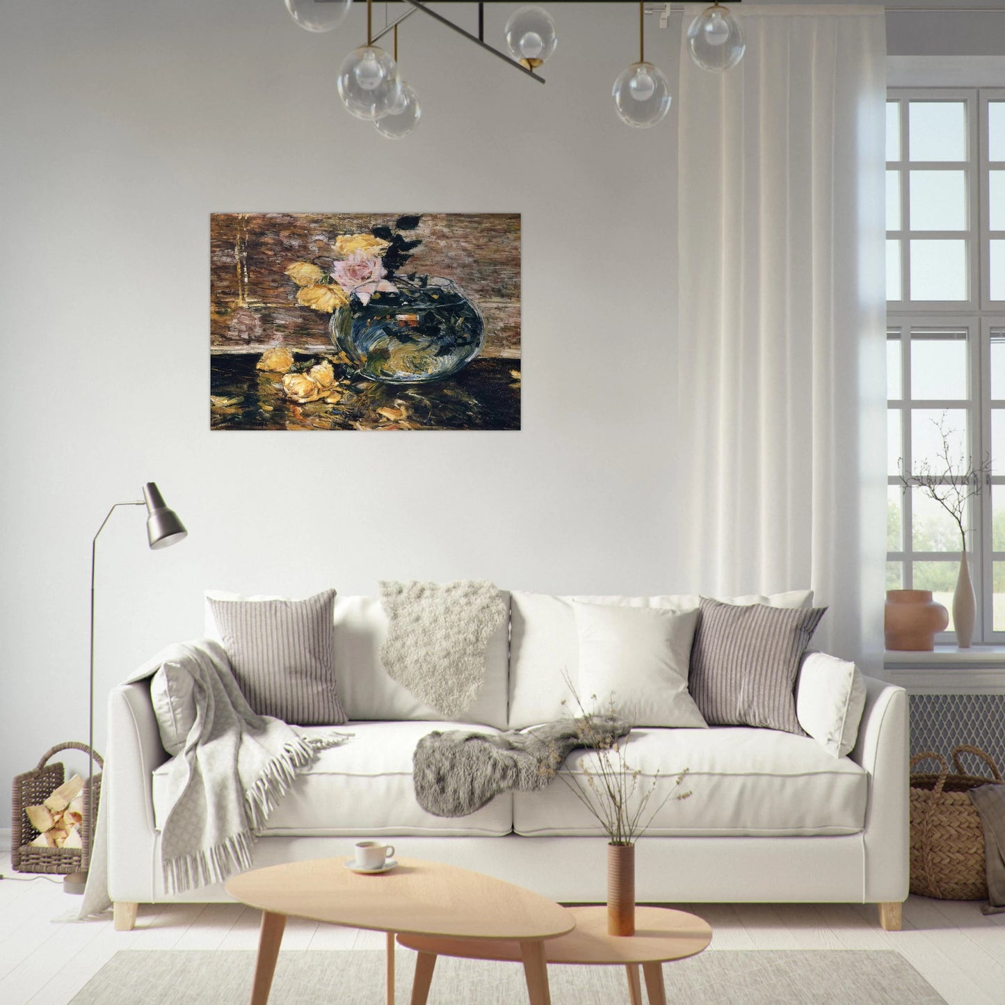 Roses in a Vase - Childe Hassam Brushed Aluminum Print - 70x100 cm / 28x40 inches | Childe Hassam Aluminum Print | Childe Hassam Prints