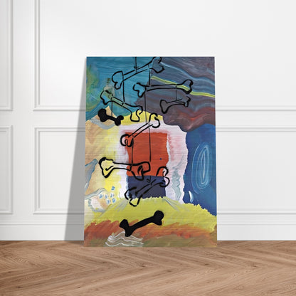 KNOCHEN MOBILE 1981 - Sigmar Polke Brushed Aluminum Print - 70x100 cm / 28x40 inches | Sigmar Polke Aluminum Print | Sigmar Polke Prints