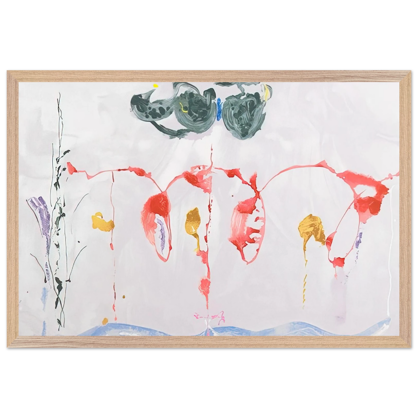 Helen Frankenthaler - Aerie - 2009 Wall art - A2 (42 x 59.4  cm) - Premium Wooden Framed Poster With Fine Art Paper-canvas - Black frame