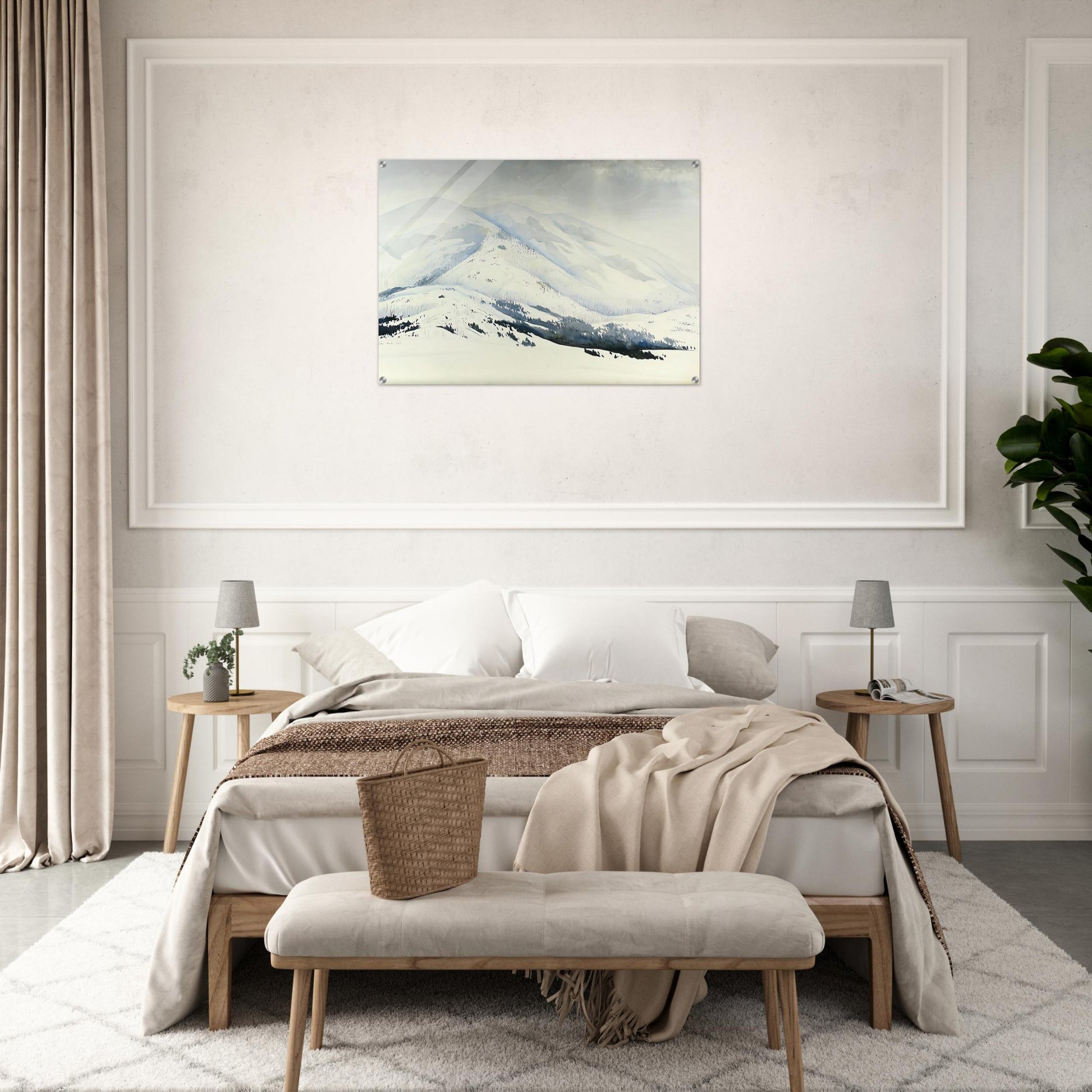 Snowy Mountain - Eyvind Earle Acrylic Print - 70x100 cm / 28x40″ inches