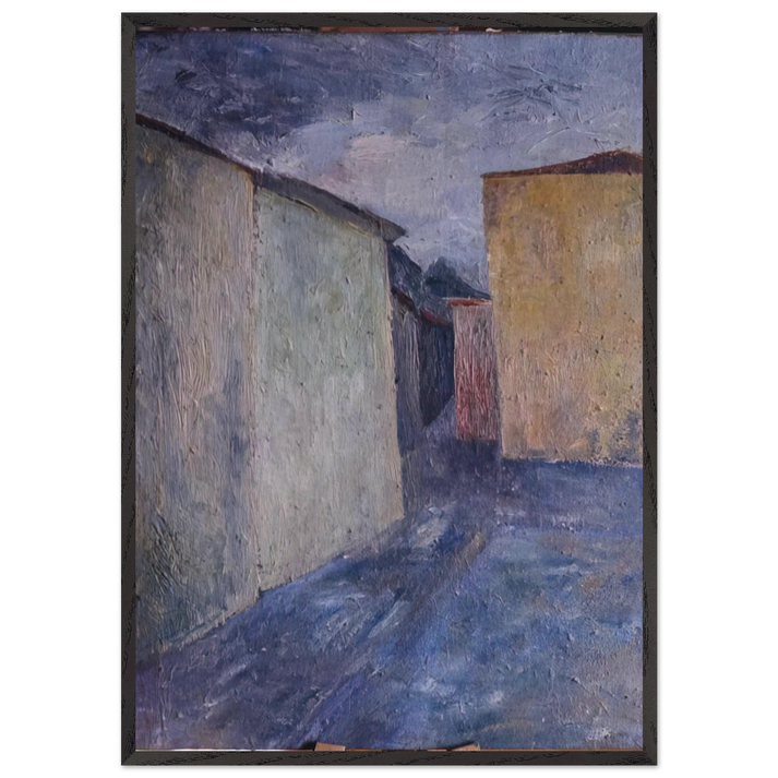 Upper Piazza - 1947 - Alberto Burri 70x100 cm / 28x40 inches Framed Art Print – Black Wooden Frame