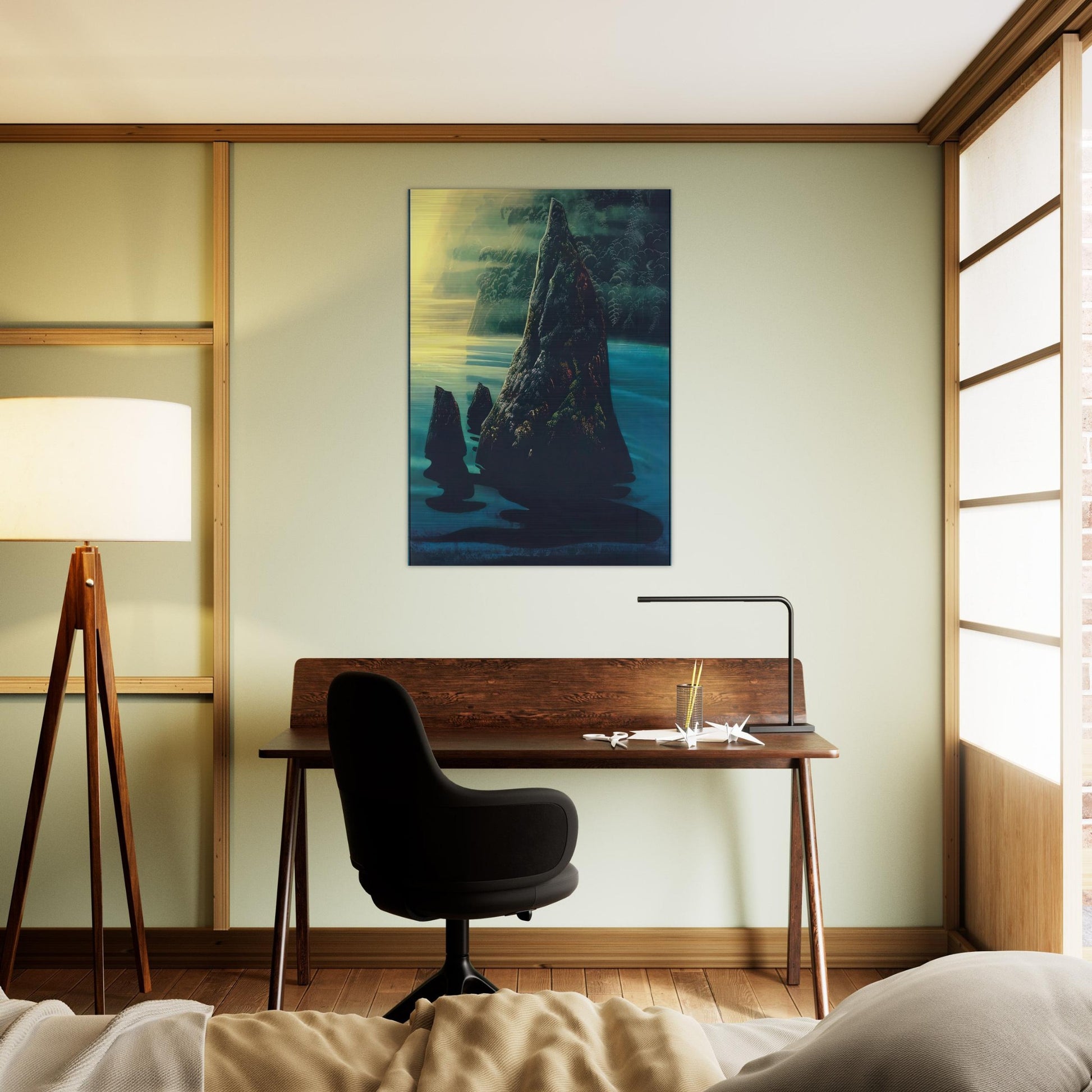 The Rock - Eyvind Earle Brushed Aluminum Print - 70x100 cm / 28x40 inches | Eyvind Earle Aluminum Print | Eyvind Earle Prints