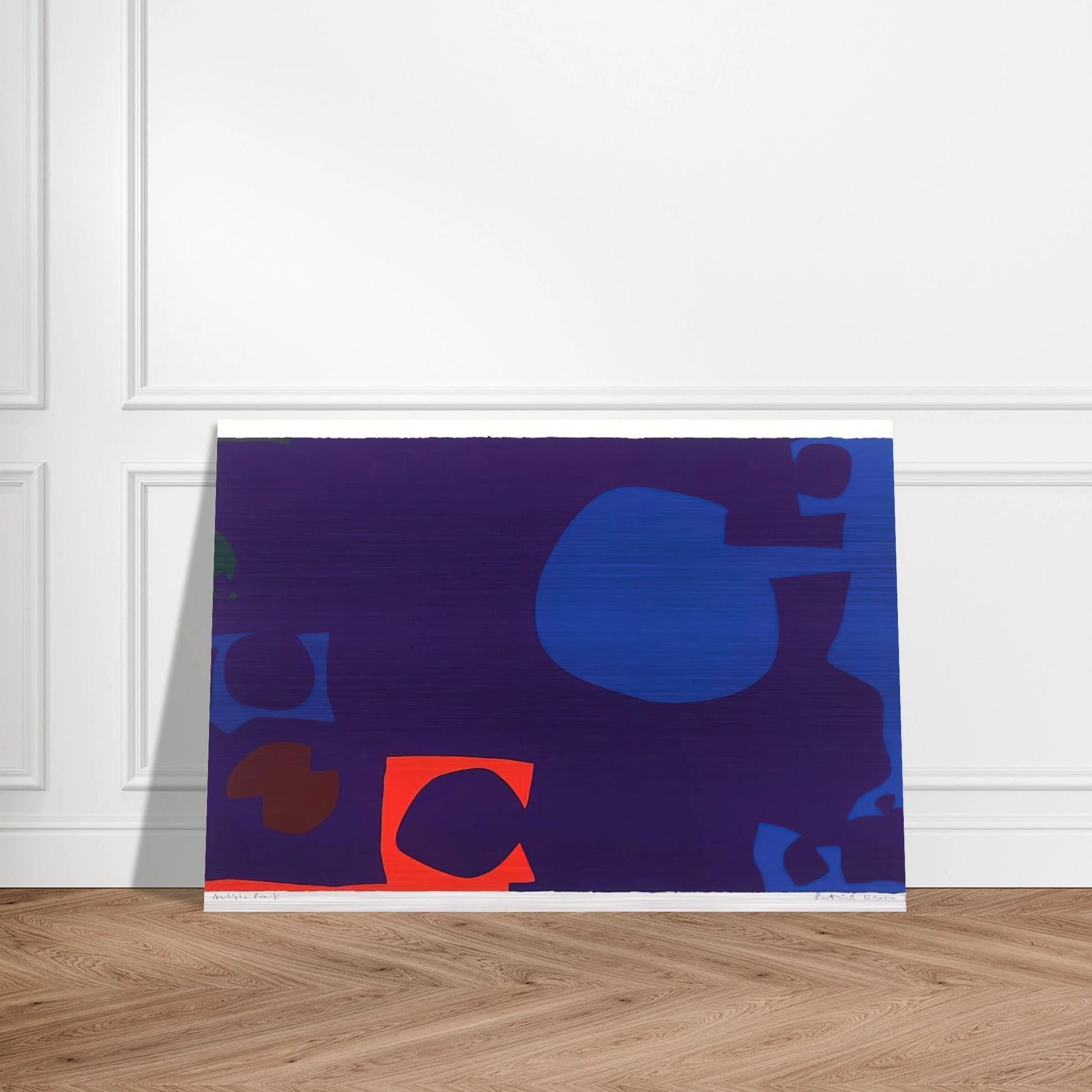 Blue and Deep Violet with Orange, Brown and Green - 1970 - Patrick Heron Brushed Aluminum Print - 70x100 cm / 28x40 inches | Patrick Heron Aluminum Print | Patrick Heron Prints